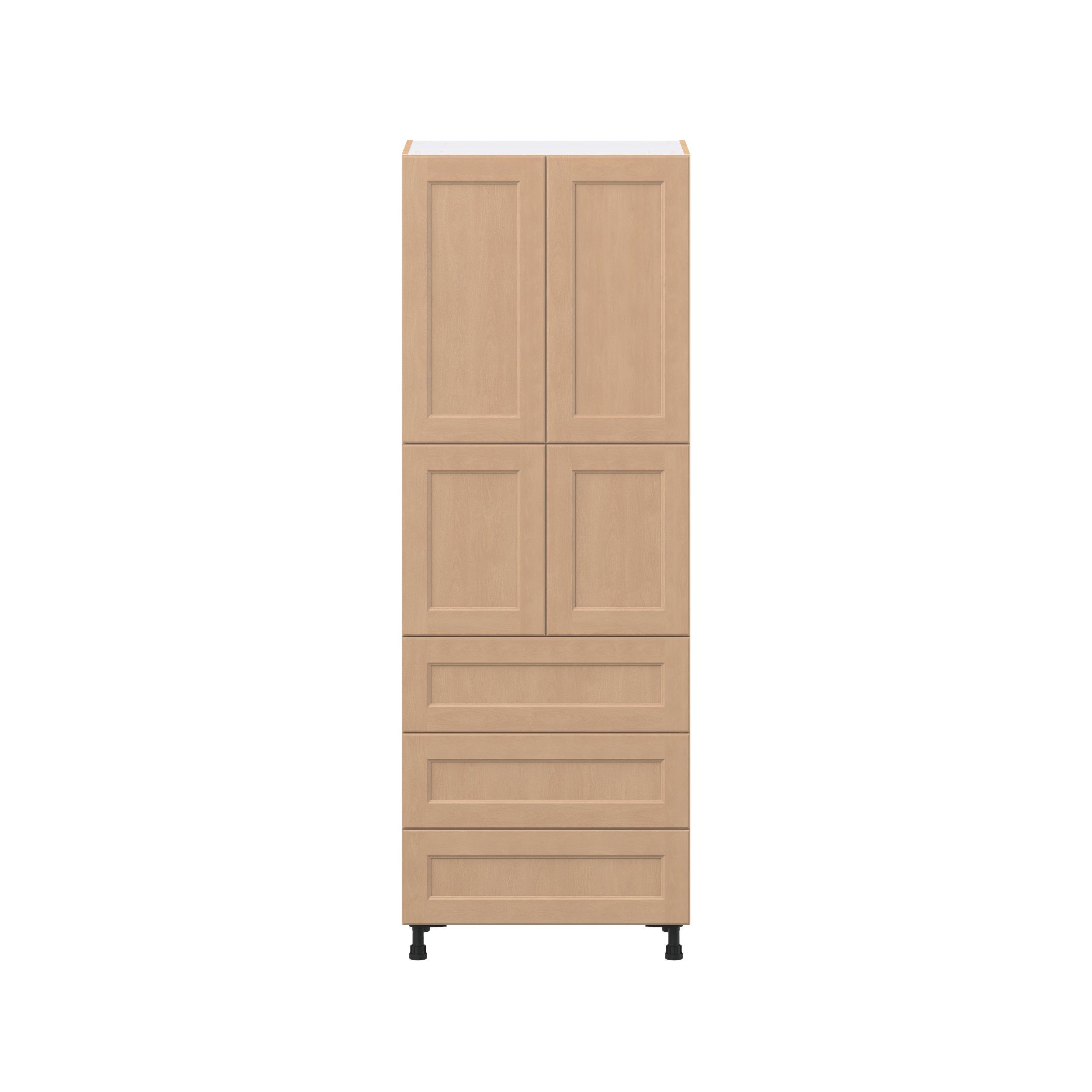 Sugarhill 30 in. Stained Sugar Cookie Door and Drawer Pantry Cabinet with Inner Pull-Out
