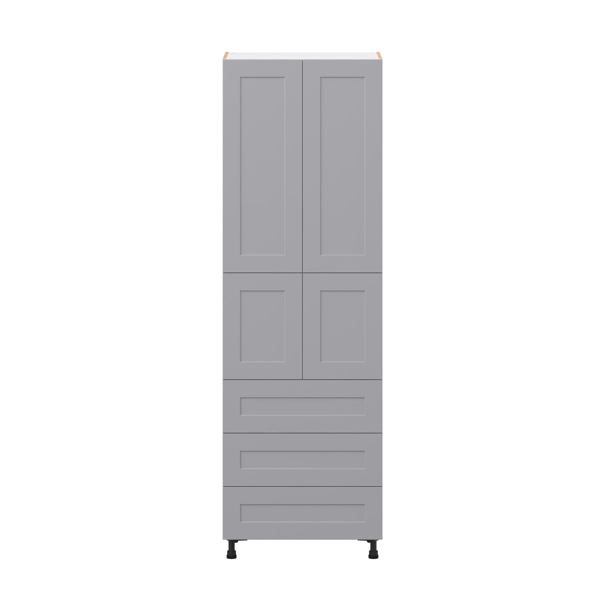 Candler 30 in. Painted Slate Gray Door and Drawer Pantry Cabinet with Inner Pull-Out