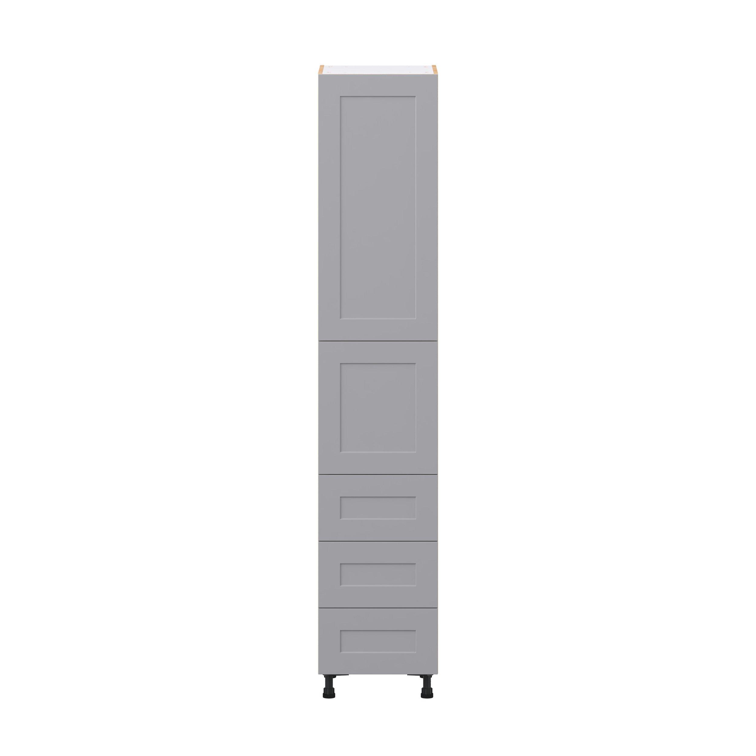 Candler 18 in. Painted Slate Gray Door and Drawer Pantry Cabinet with Inner Pull-Out