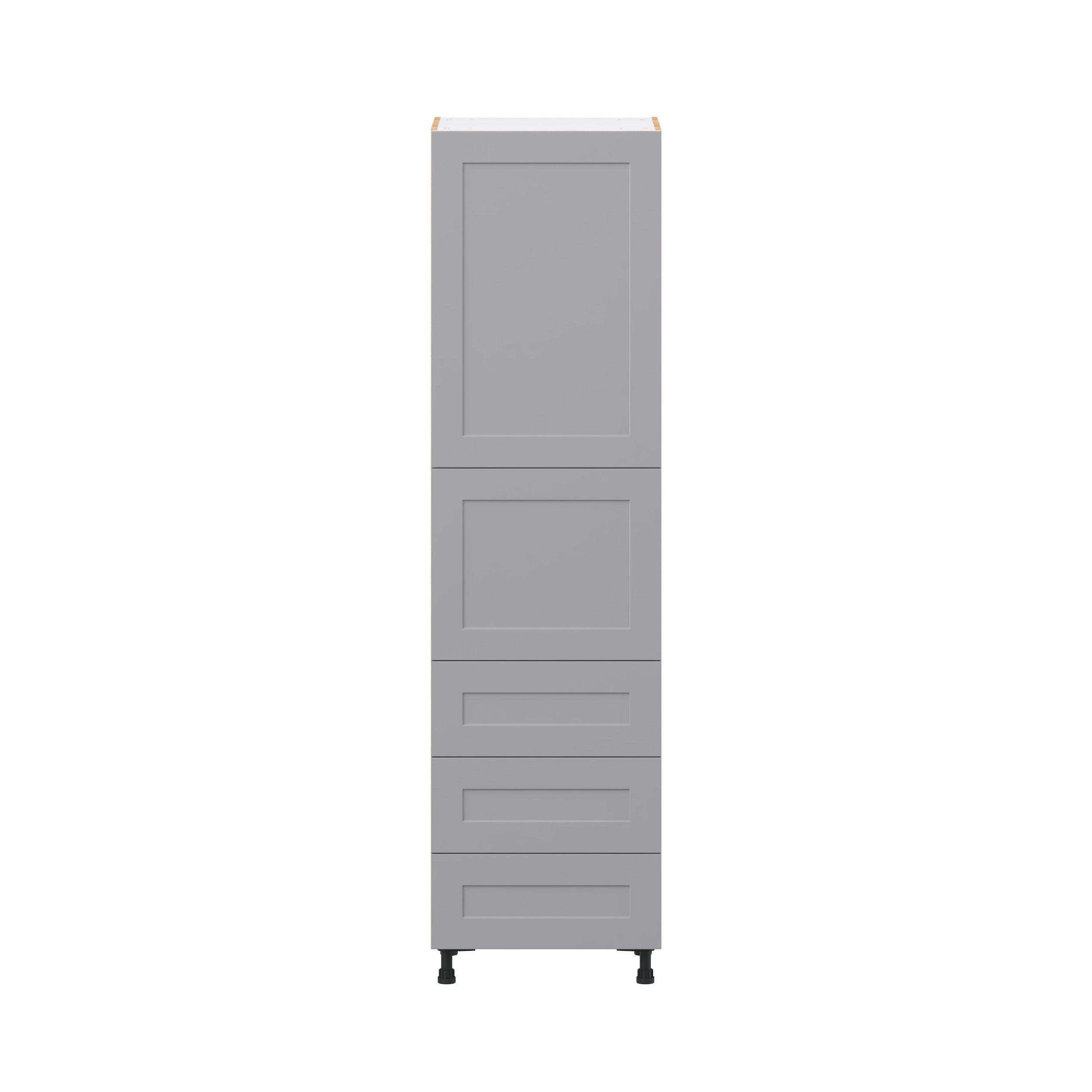 Candler 24 in. Painted Slate Gray Door and Drawer Pantry Cabinet with Inner Pull-Out