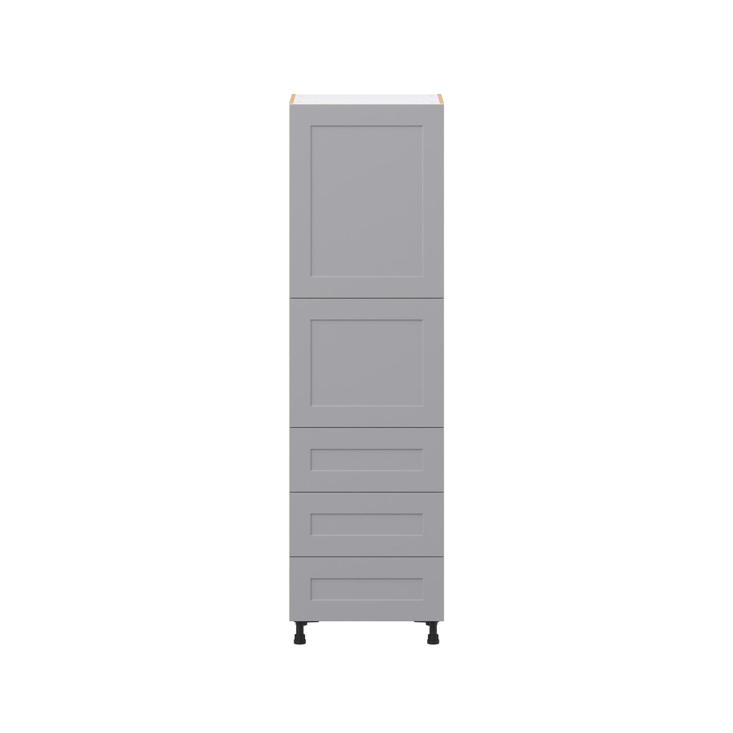 Candler 24 in. Painted Slate Gray Door and Drawer Pantry Cabinet with Inner Pull-Out