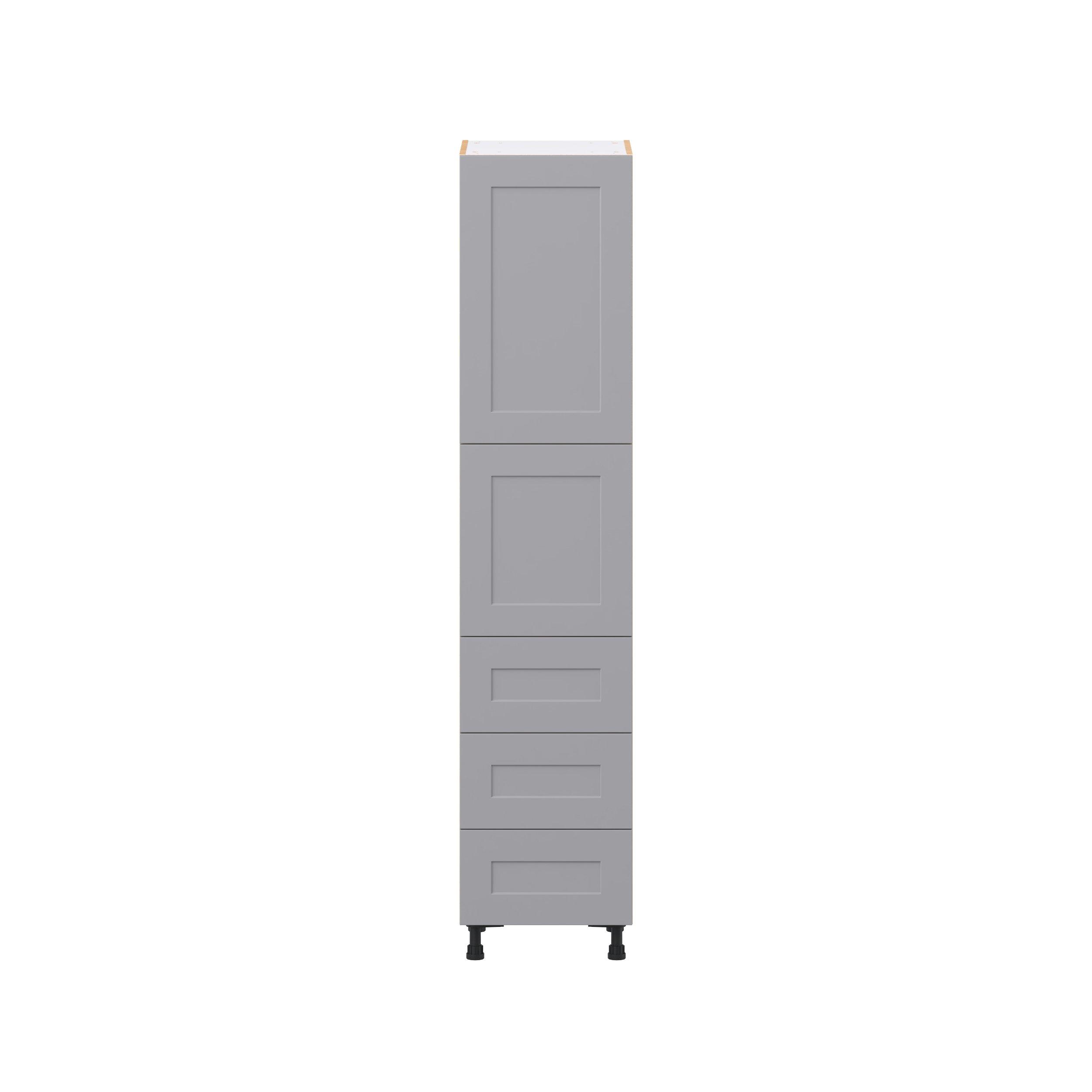 Candler 18 in. Painted Slate Gray Door and Drawer Pantry Cabinet with Inner Pull-Out