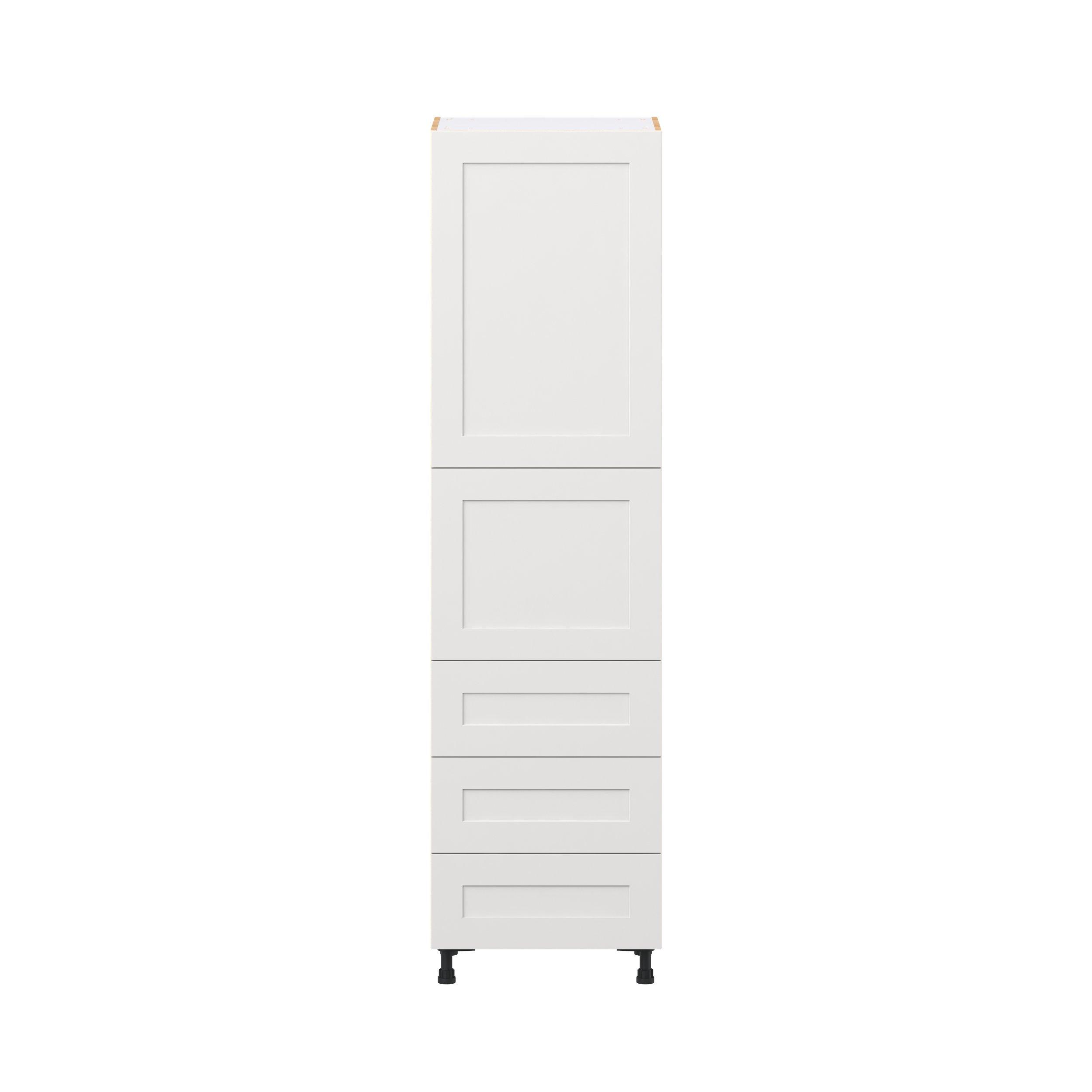 Candler 24 in. Painted Warm White Door and Drawer Pantry Cabinet with Inner Pull-Out