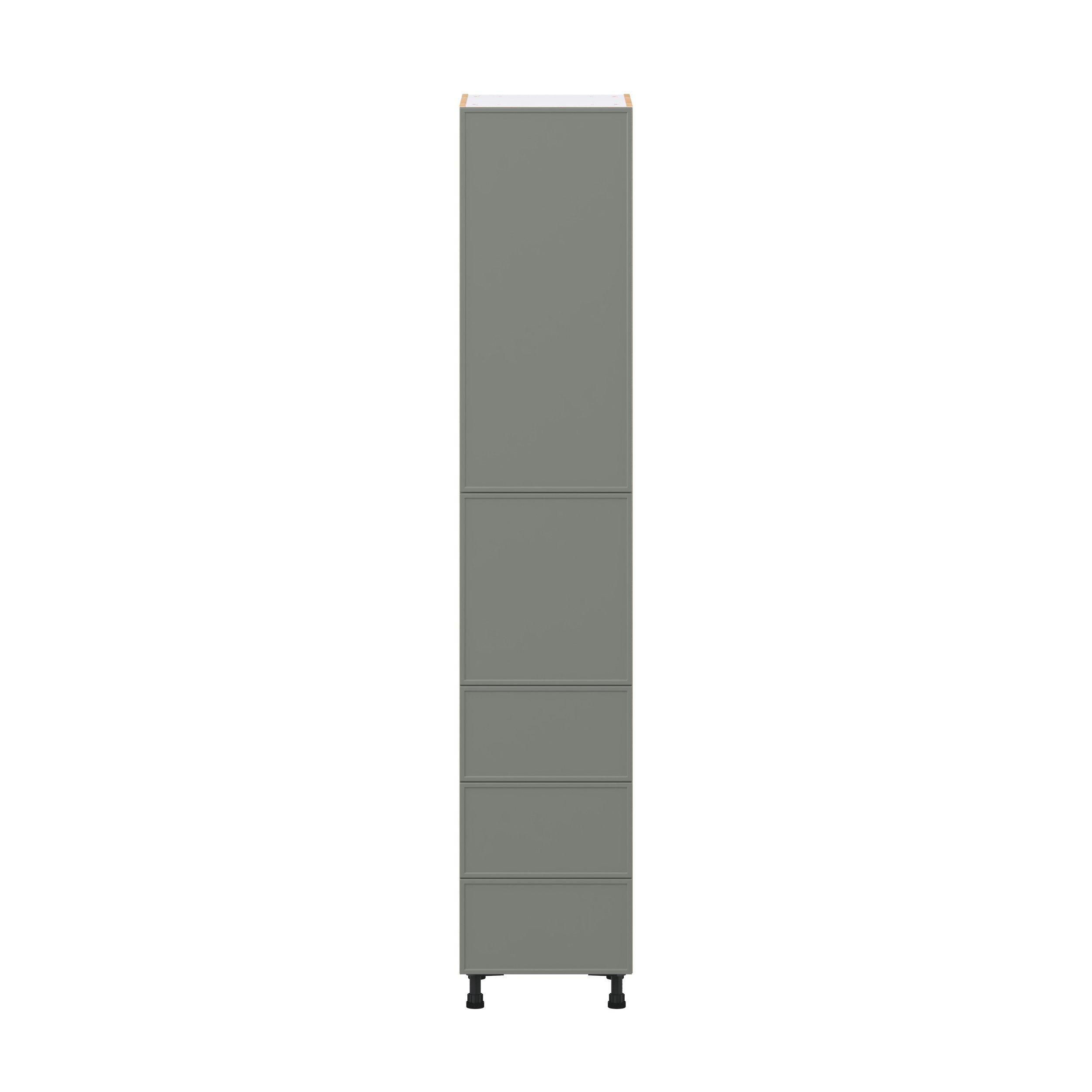 Linden 18 in. Painted Moss Green Door and Drawer Pantry Cabinet with Inner Pull-Out