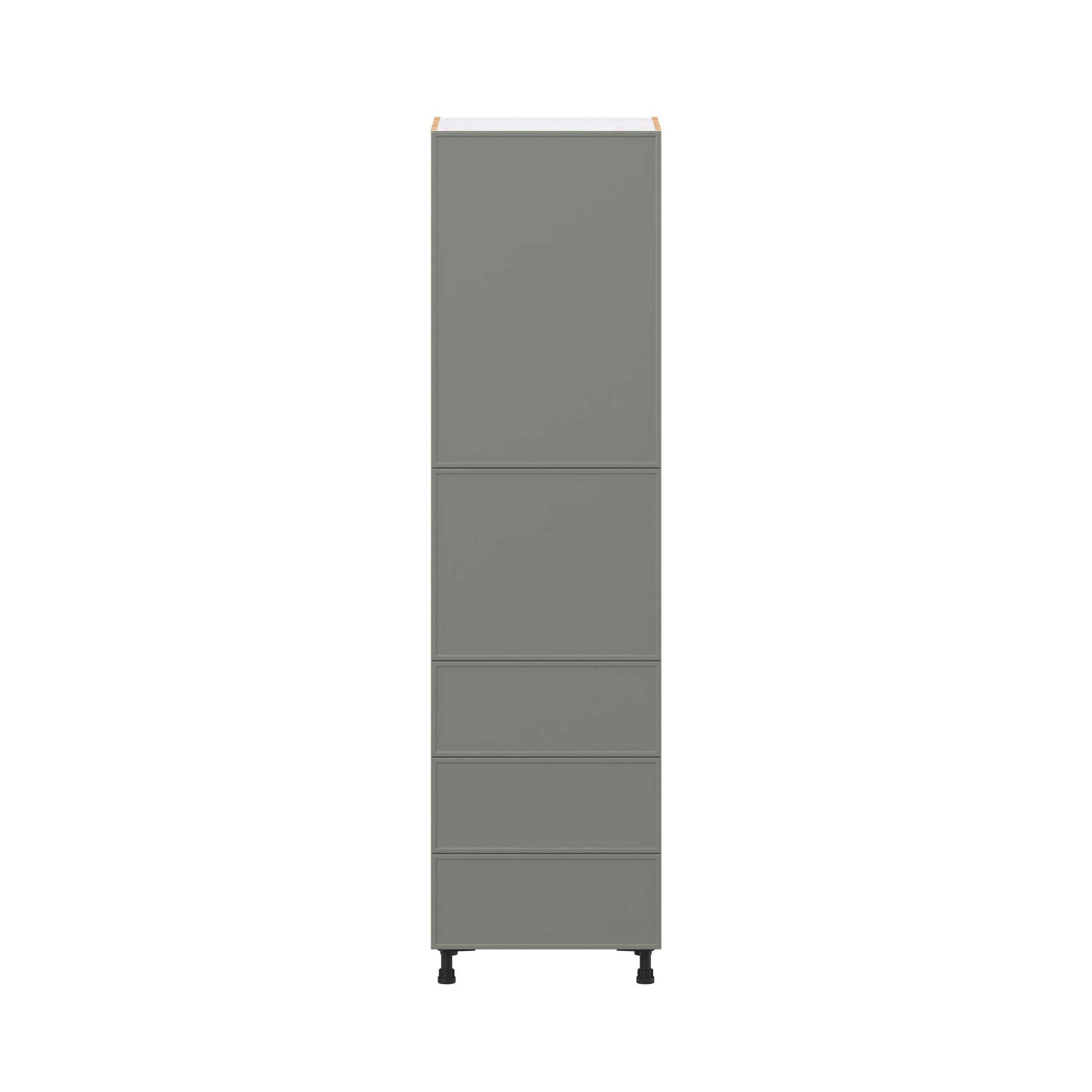 Linden 24 in. Painted Moss Green Door and Drawer Pantry Cabinet with Inner Pull-Out