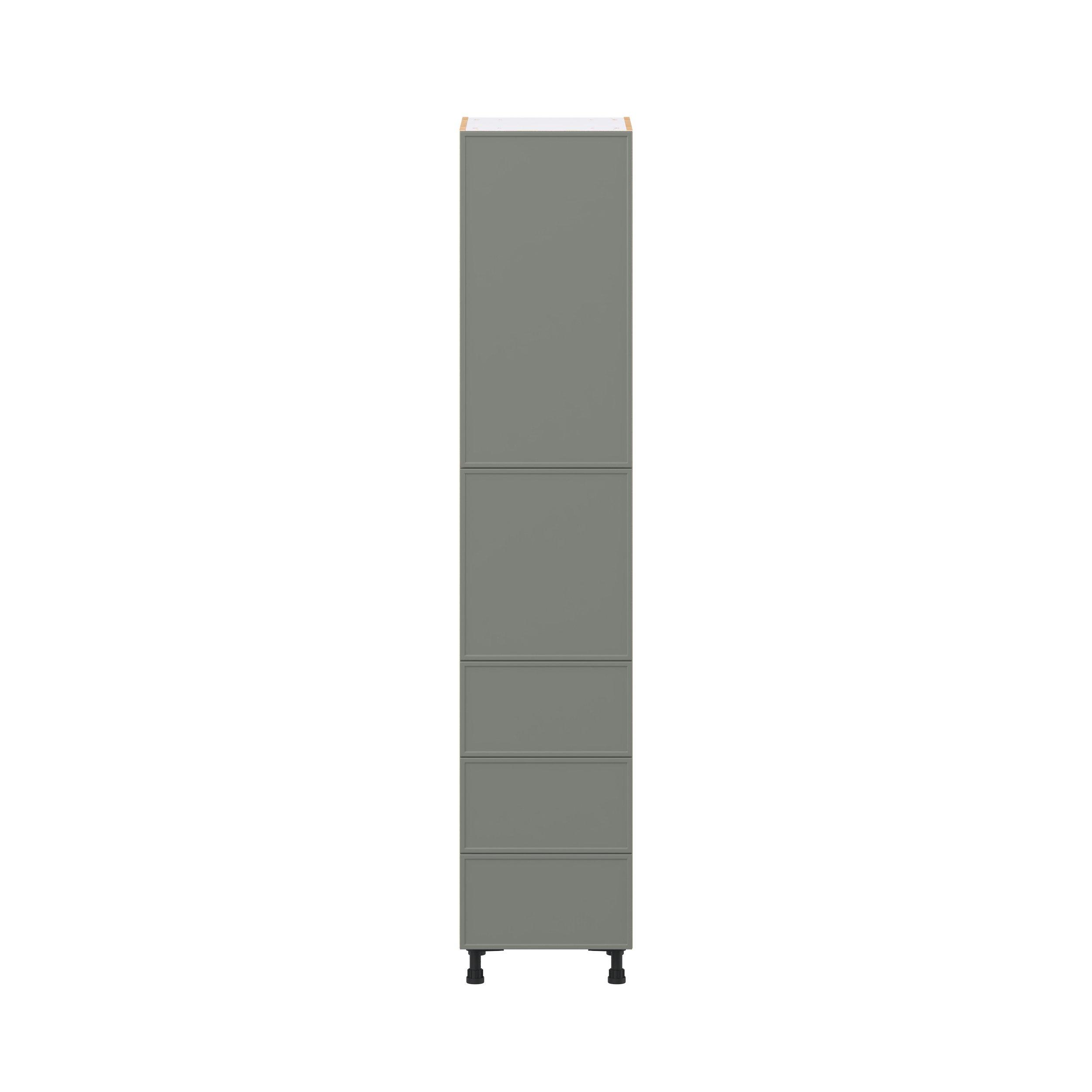 Linden 18 in. Painted Moss Green Door and Drawer Pantry Cabinet with Inner Pull-Out