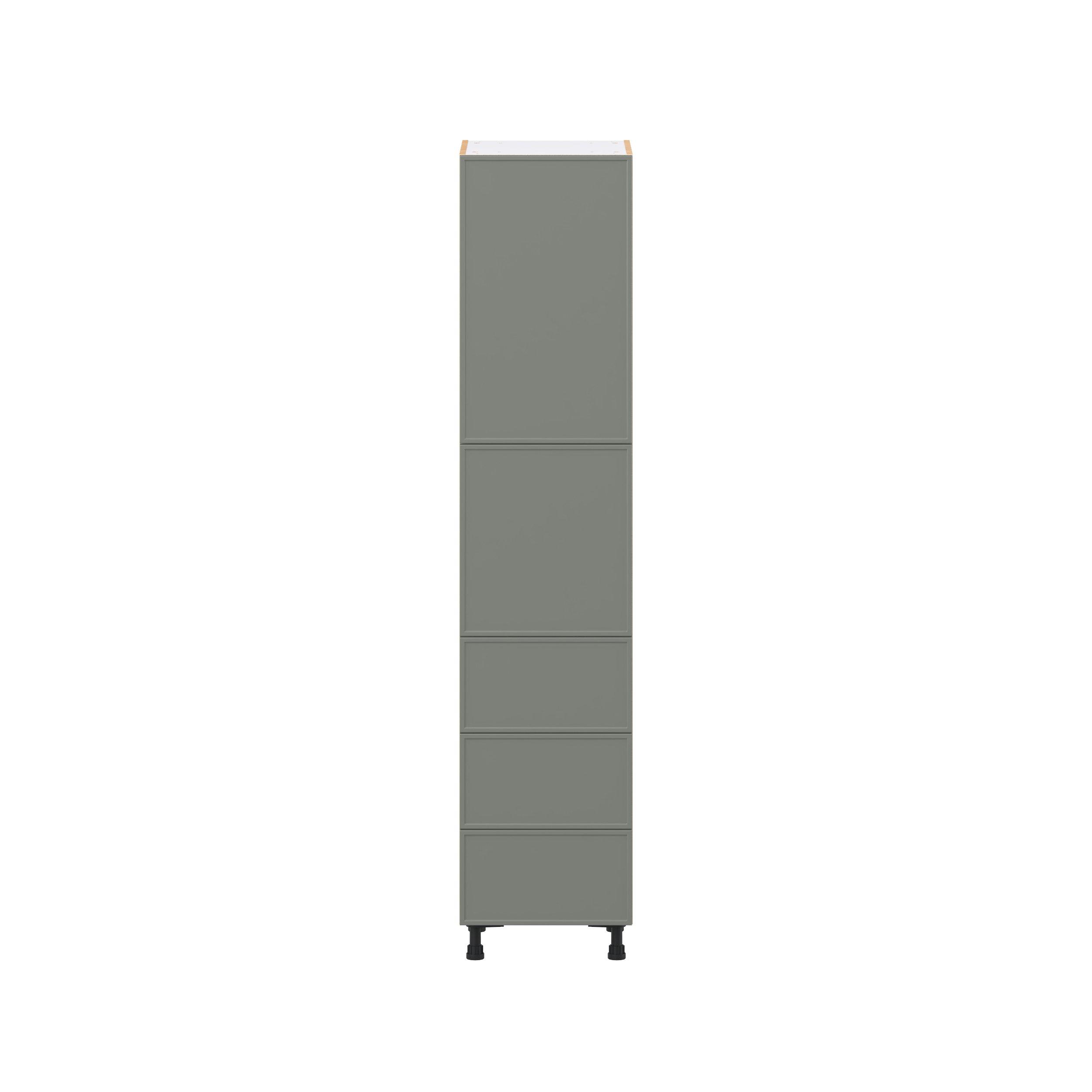 Linden 18 in. Painted Moss Green Door and Drawer Pantry Cabinet with Inner Pull-Out