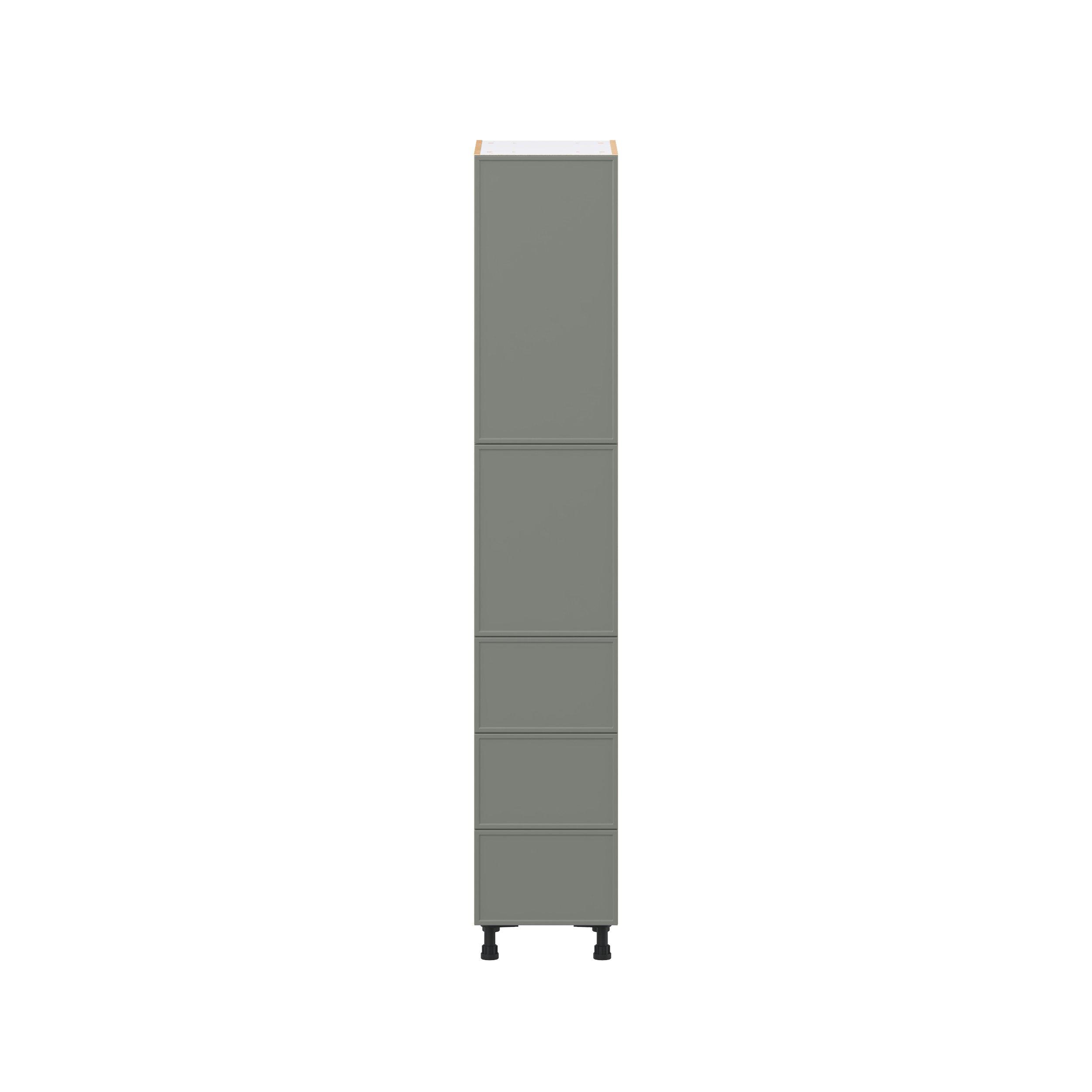 Linden 15 in. Painted Moss Green Door and Drawer Pantry Cabinet with Inner Pull-Out