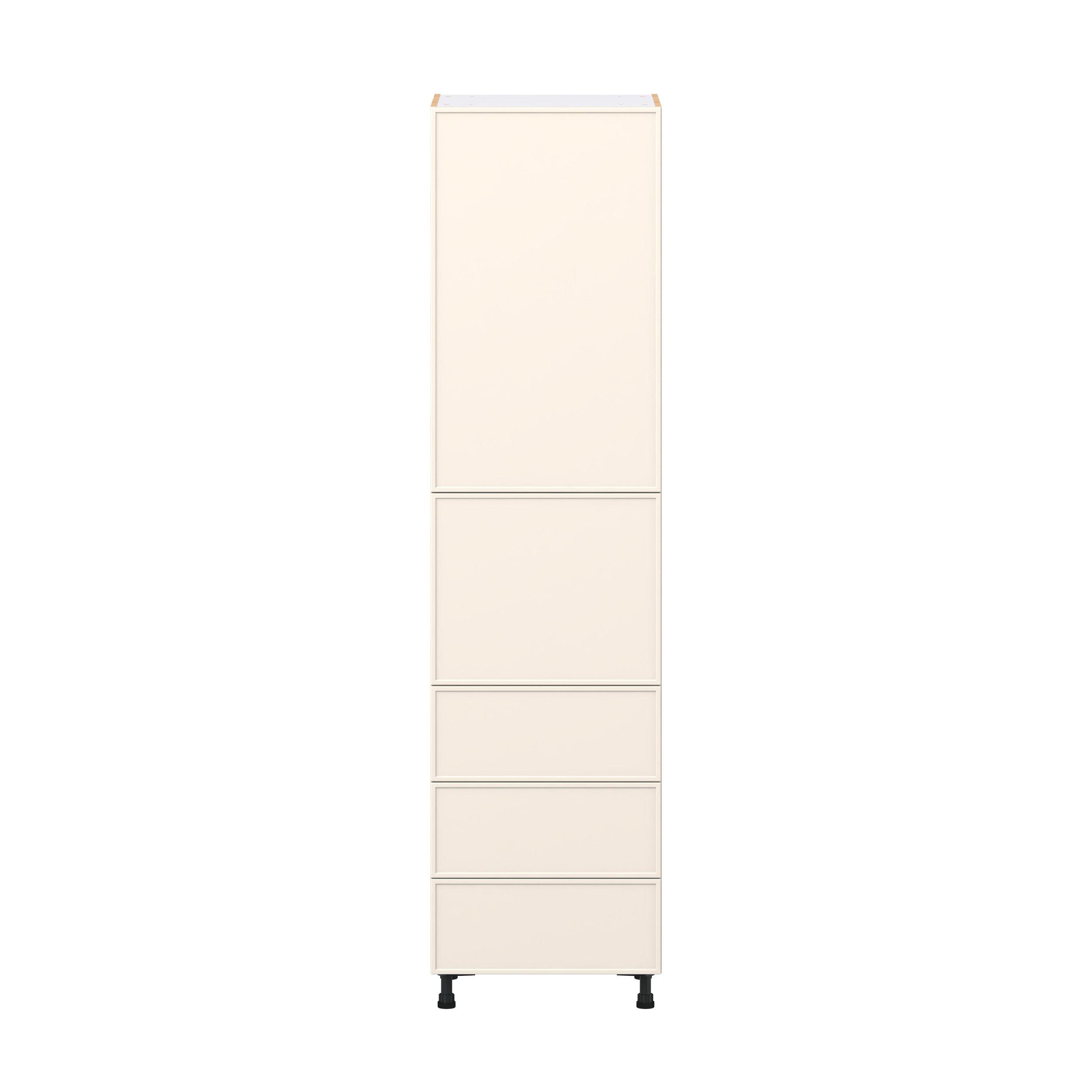 Linden 24 in. Painted Washed Linen Door and Drawer Pantry Cabinet with Inner Pull-Out