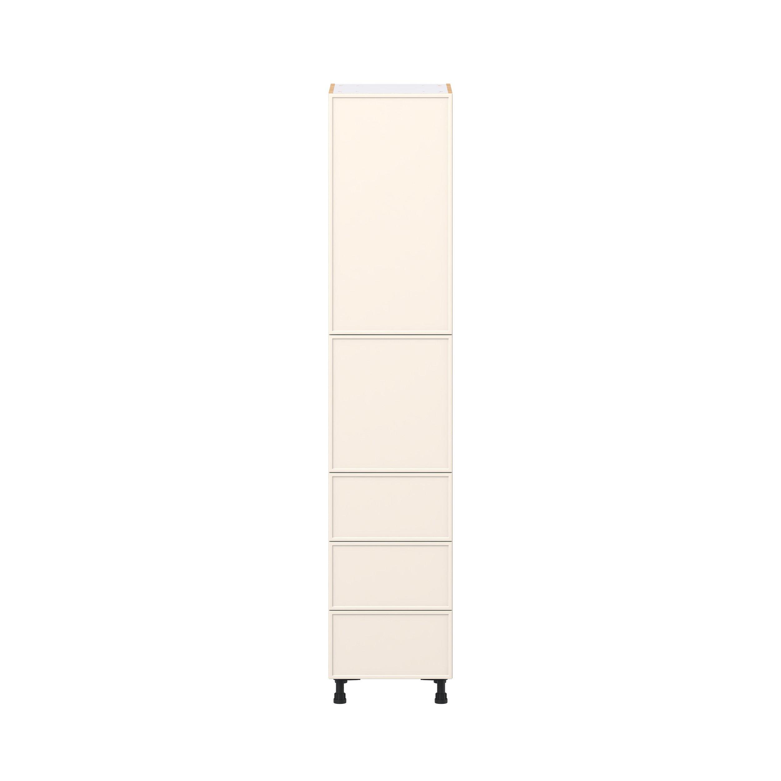 Linden 18 in. Painted Washed Linen Door and Drawer Pantry Cabinet with Inner Pull-Out