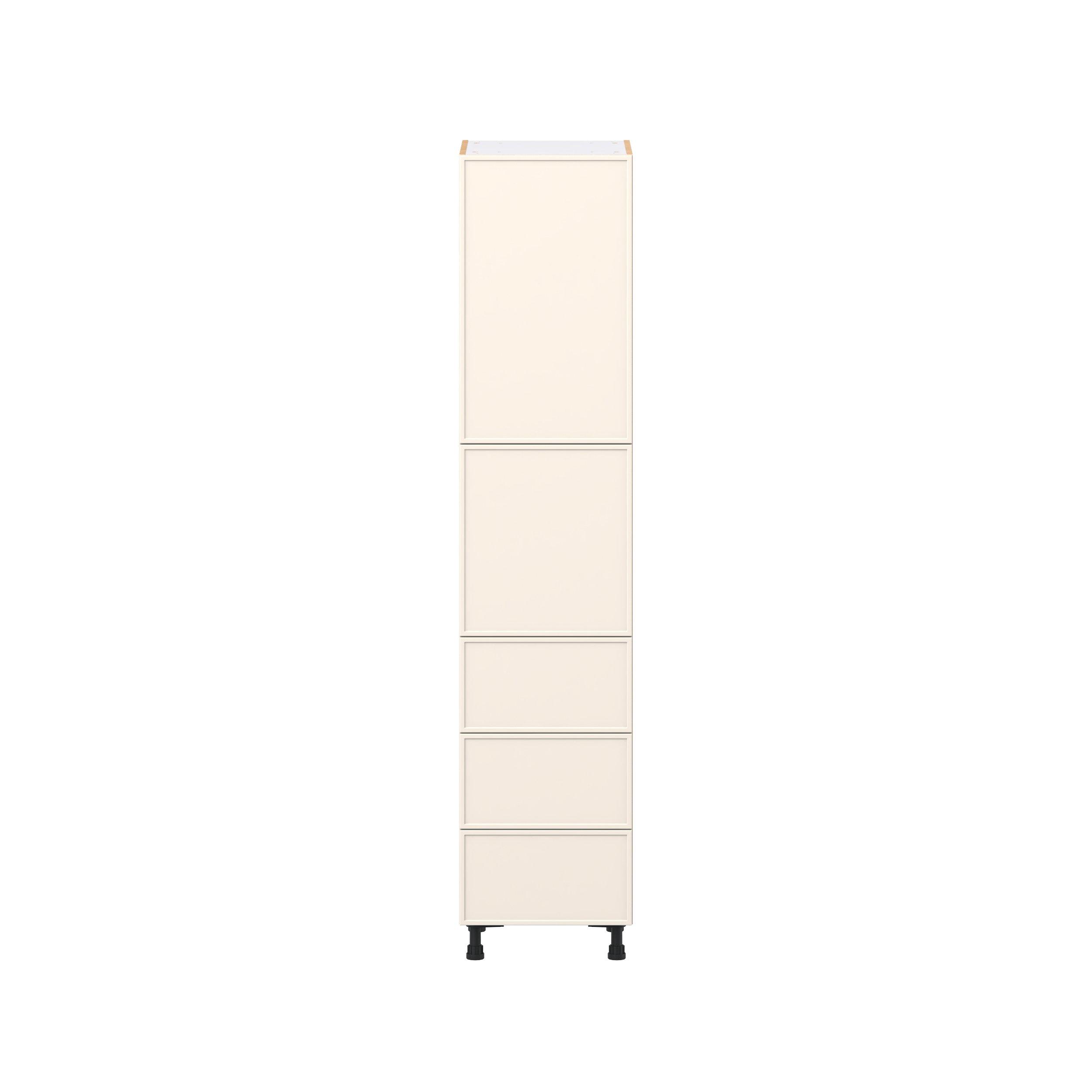 Linden 18 in. Painted Washed Linen Door and Drawer Pantry Cabinet with Inner Pull-Out