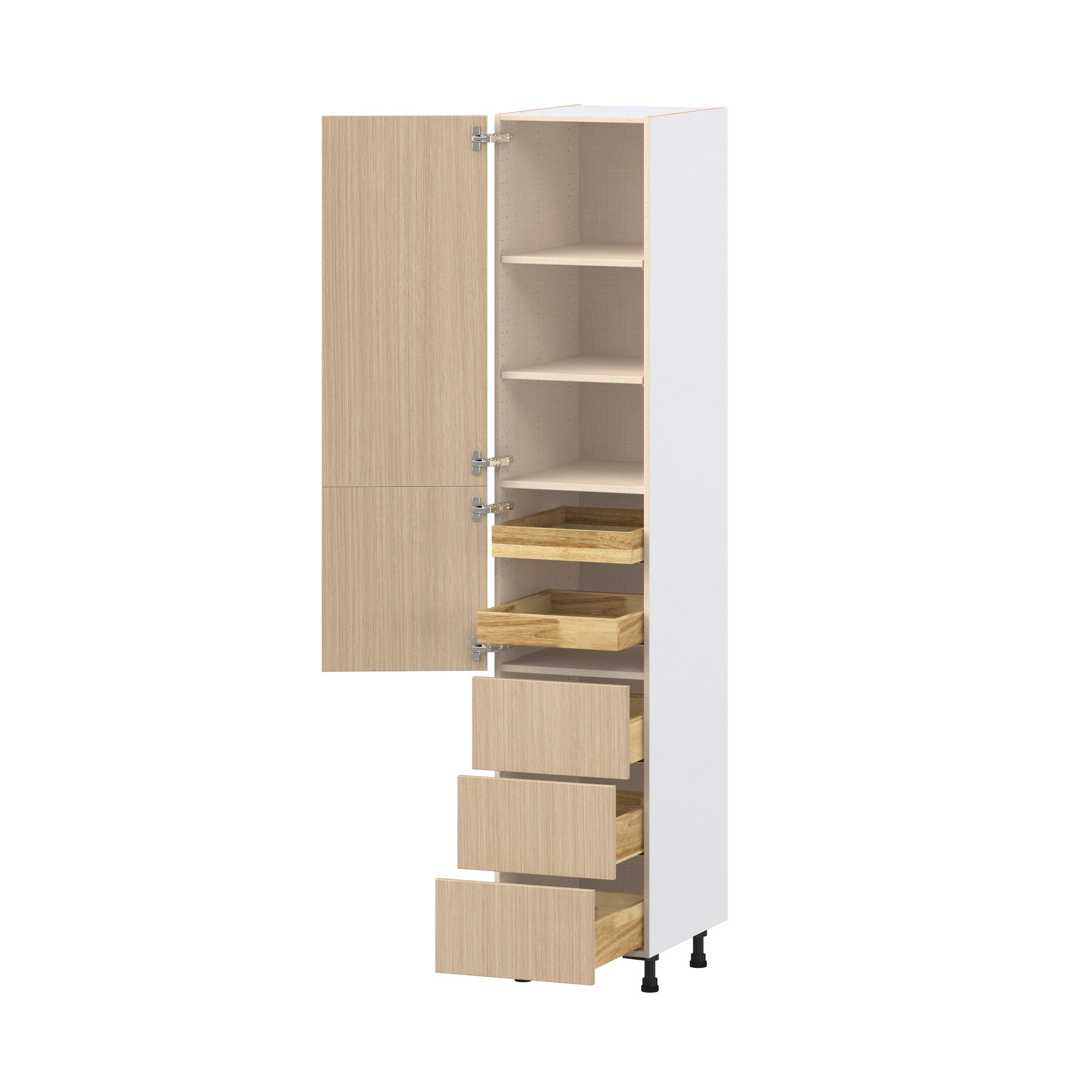 Glenwood 18 in. Mojavi Oak Door and Drawer Pantry Cabinet with Inner Pull-Out