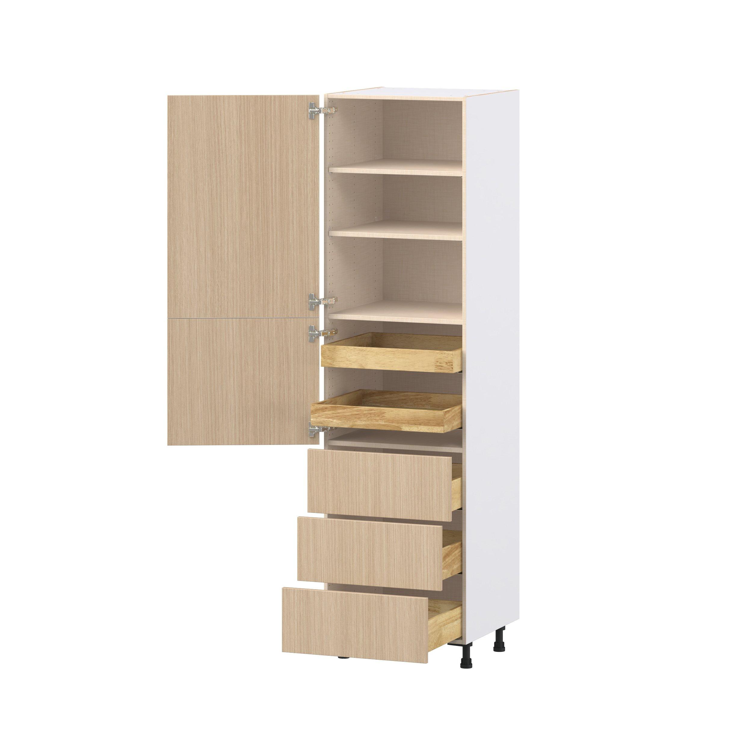 Glenwood 24 in. Mojavi Oak Door and Drawer Pantry Cabinet with Inner Pull-Out