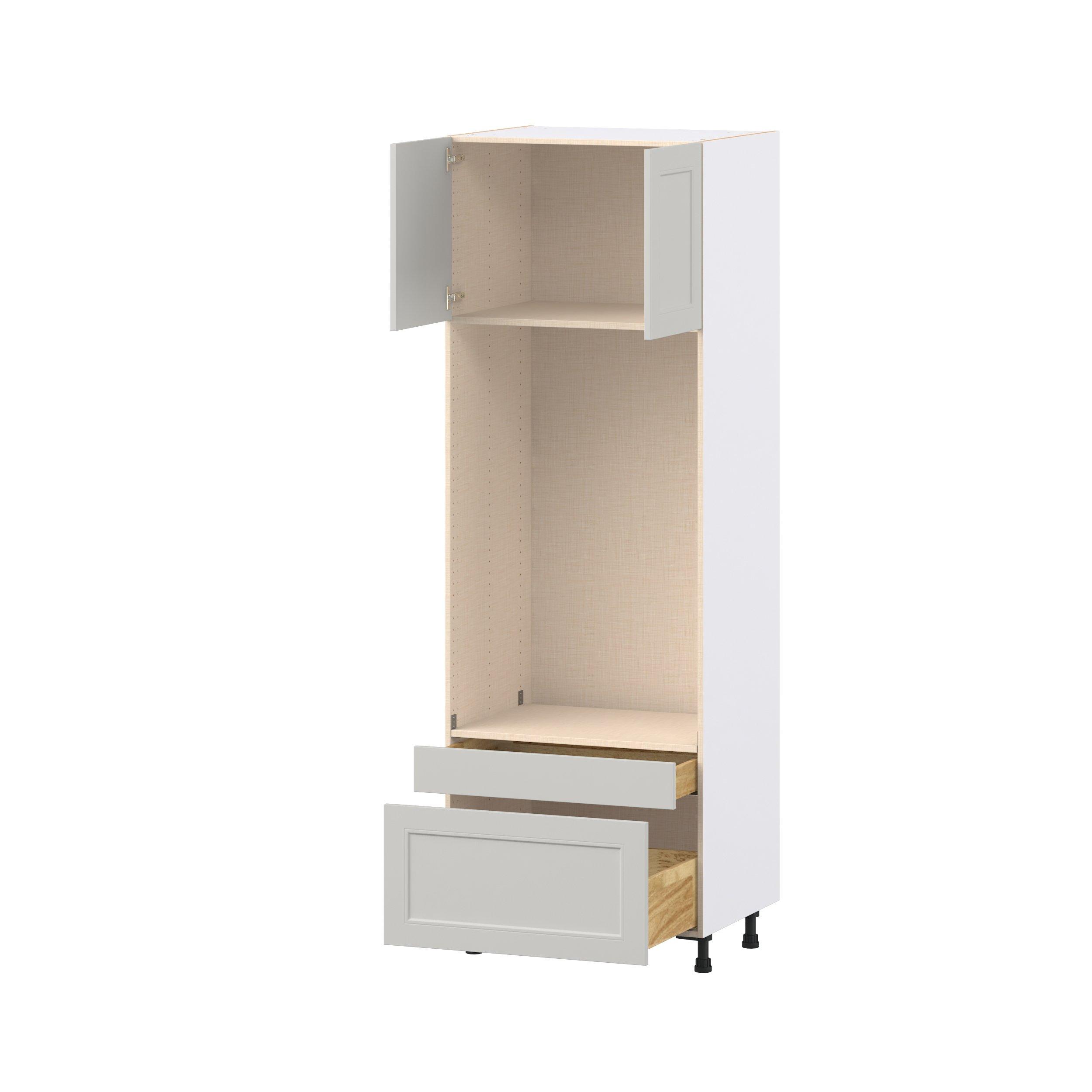 Lenox 30 in. Painted Light Gray Door and Drawer Microwave/Oven Pantry Cabinet