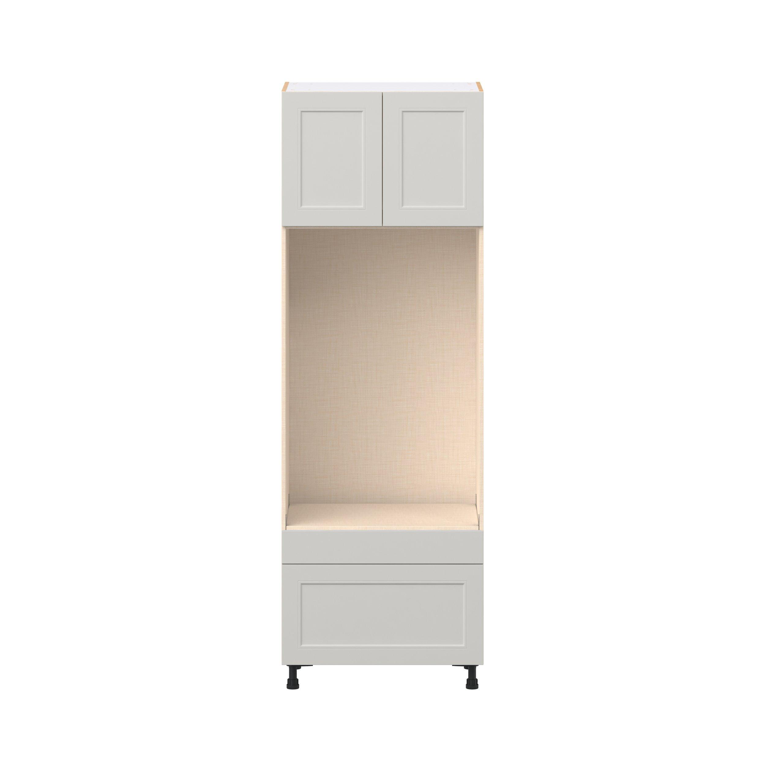 Lenox 30 in. Painted Light Gray Door and Drawer Microwave/Oven Pantry Cabinet