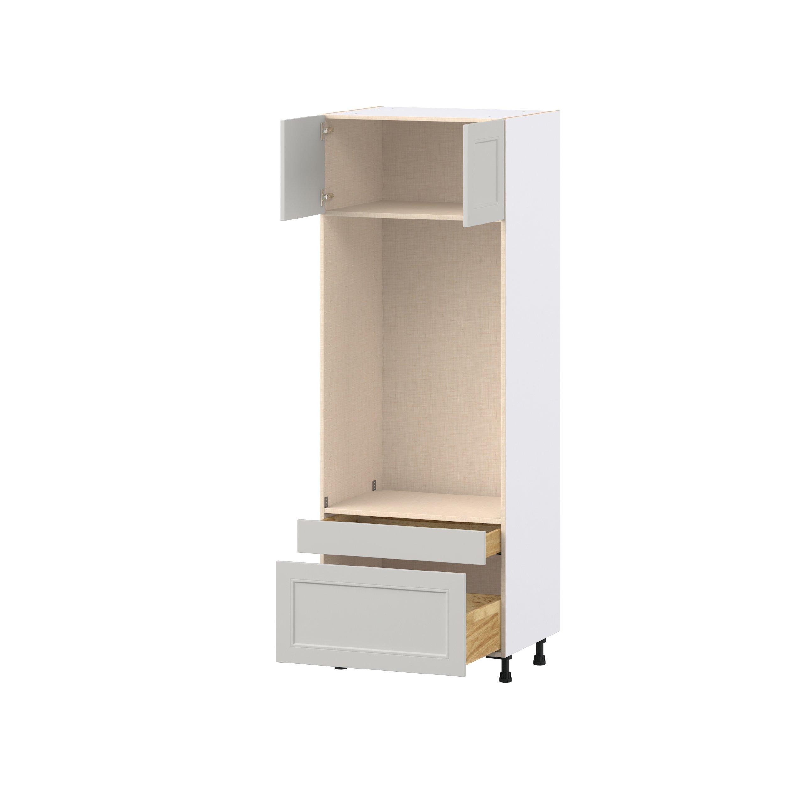 Lenox 30 in. Painted Light Gray Door and Drawer Microwave/Oven Pantry Cabinet