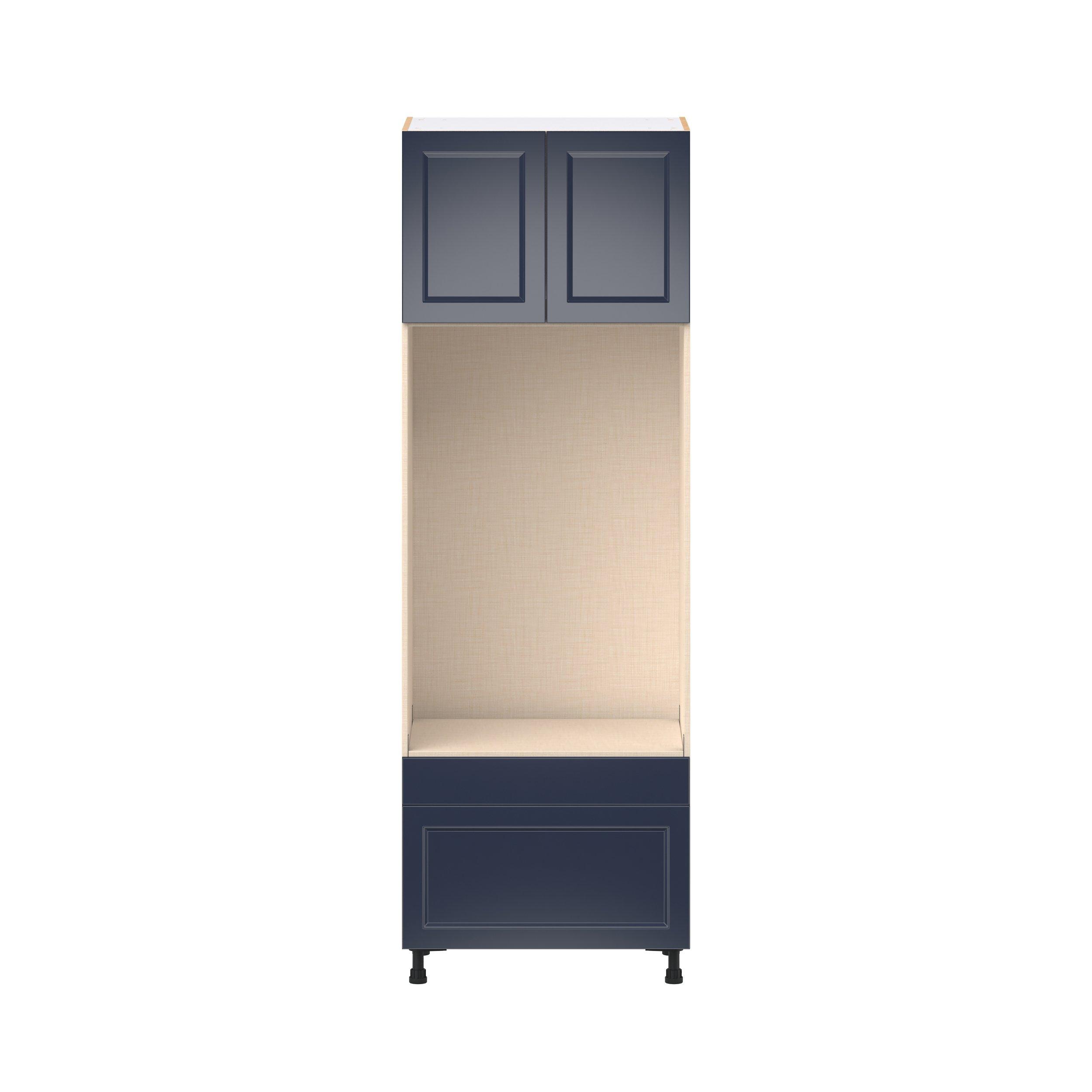 Peachtree 30 in. Painted Midnight Blue Door and Drawer Microwave/Oven Pantry Cabinet
