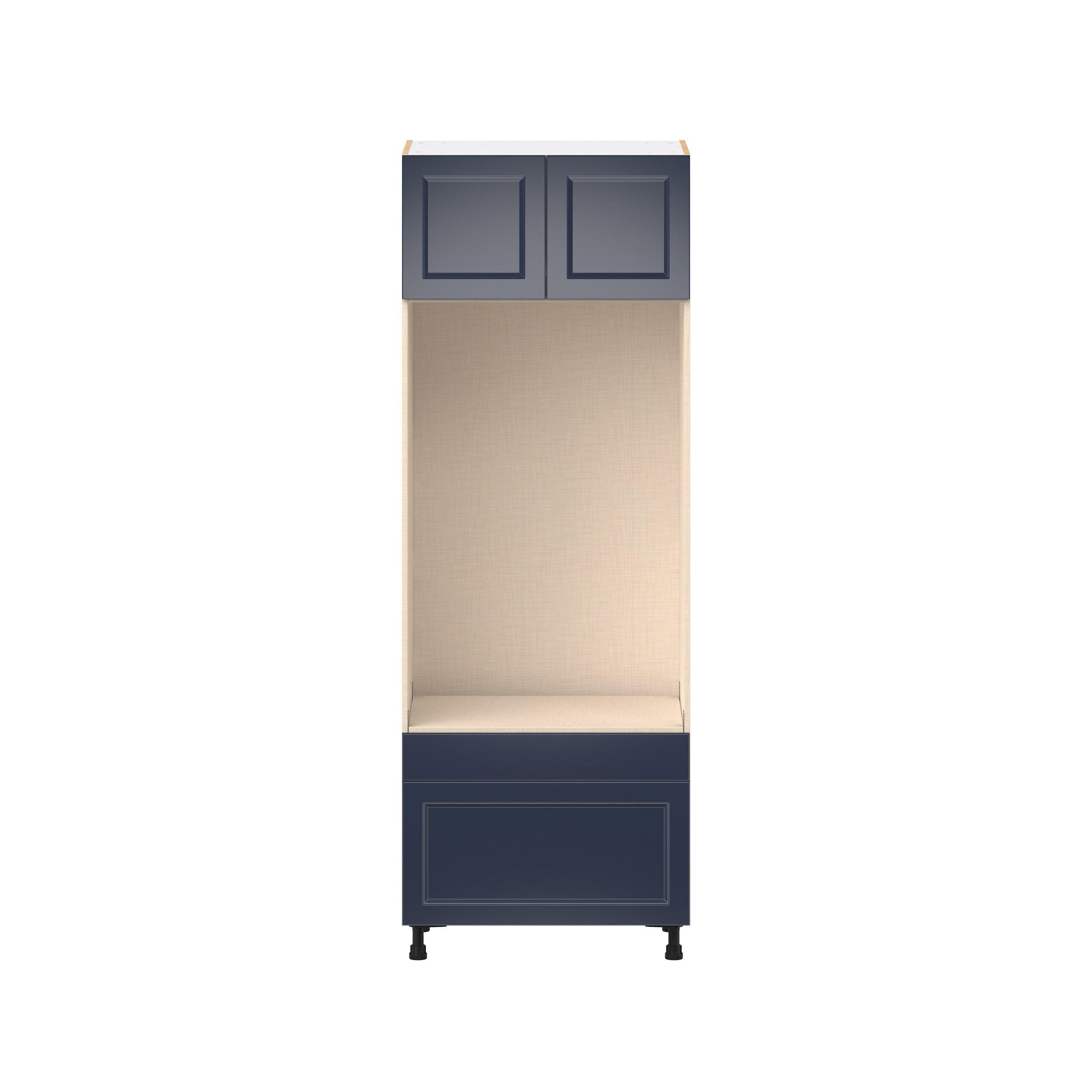 Peachtree 30 in. Painted Midnight Blue Door and Drawer Microwave/Oven Pantry Cabinet