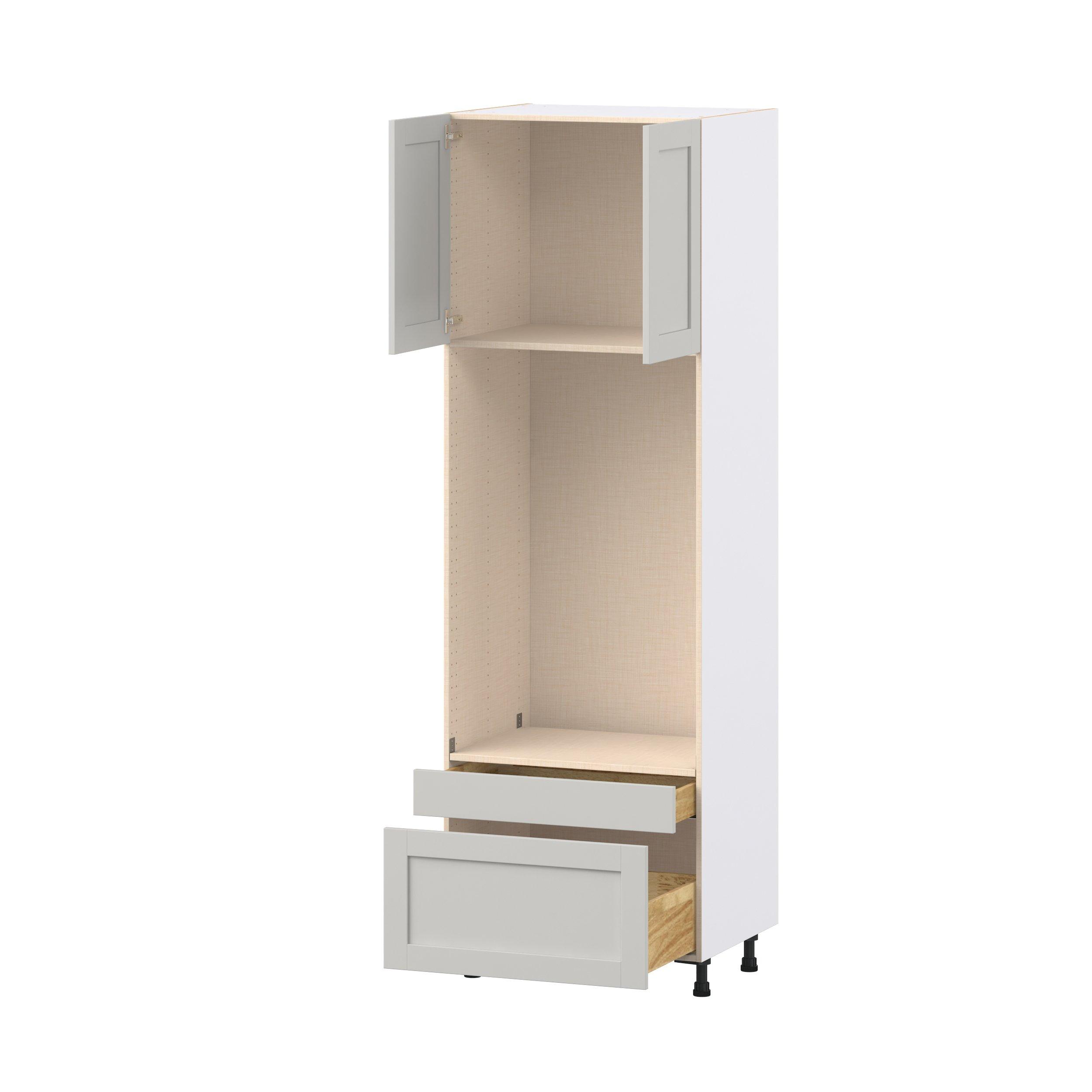 Summerhill 30 in. Light Gray Door and Drawer Microwave/Oven Pantry Cabinet