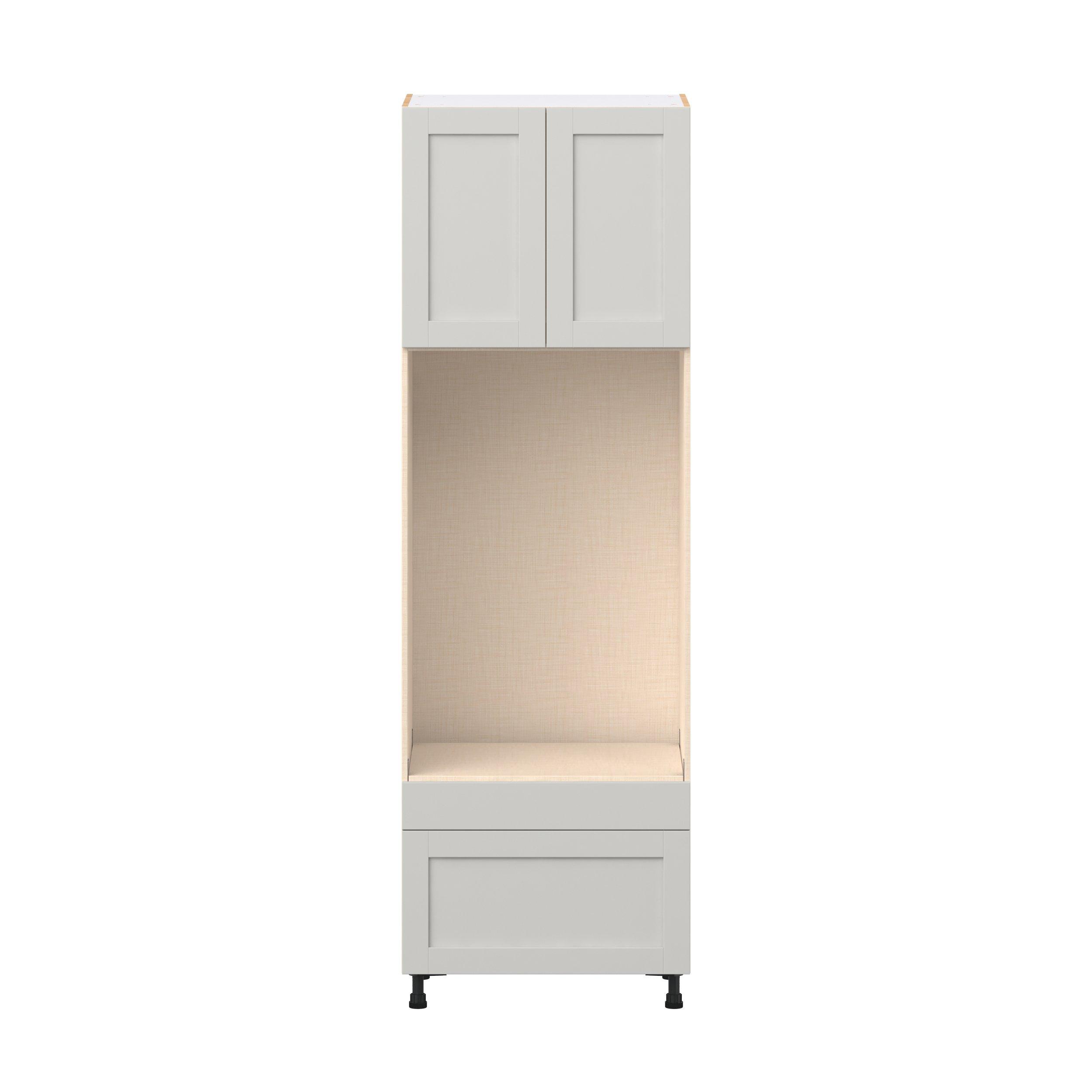 Summerhill 30 in. Light Gray Door and Drawer Microwave/Oven Pantry Cabinet