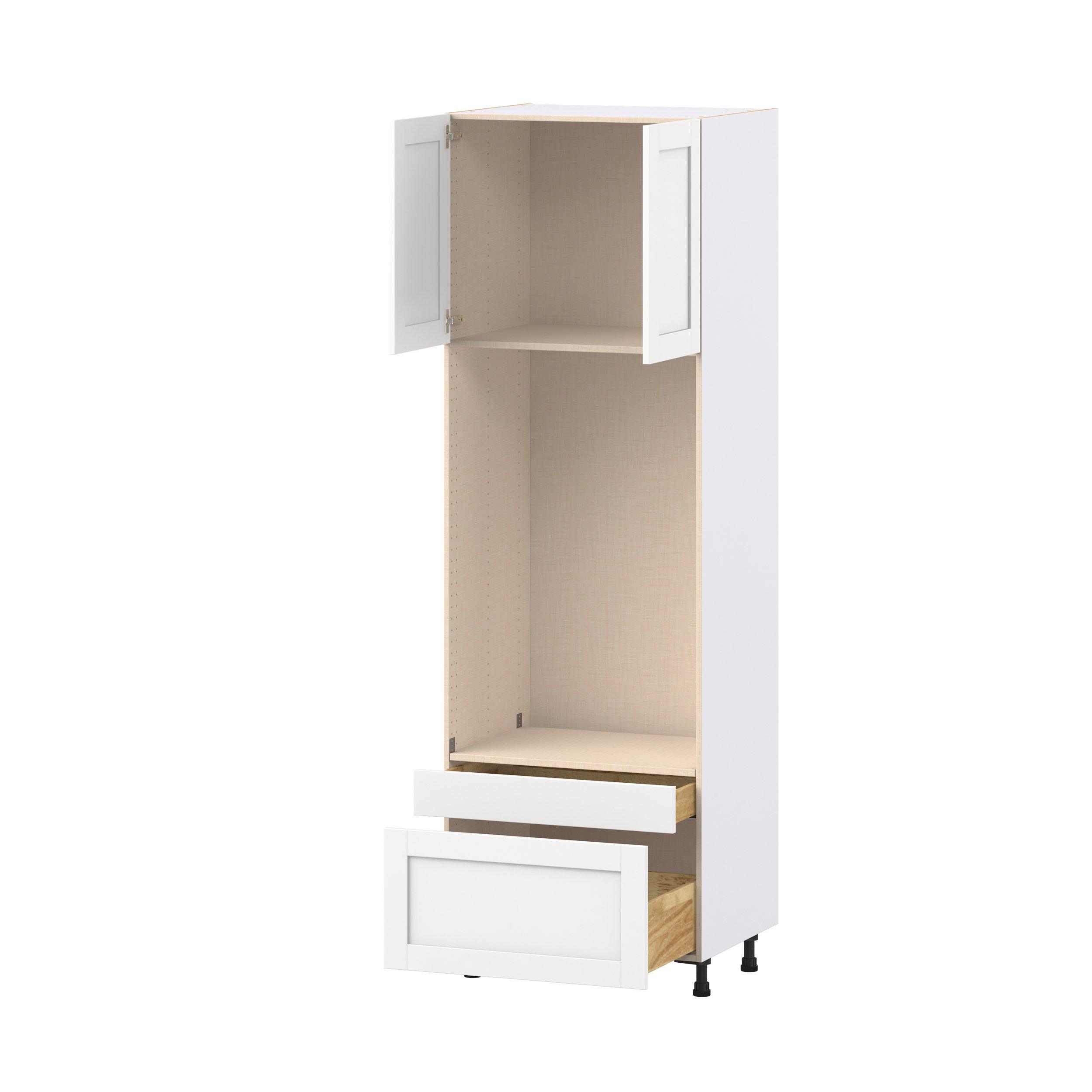 Summerhill 30 in. Bright White Door and Drawer Microwave/Oven Pantry Cabinet