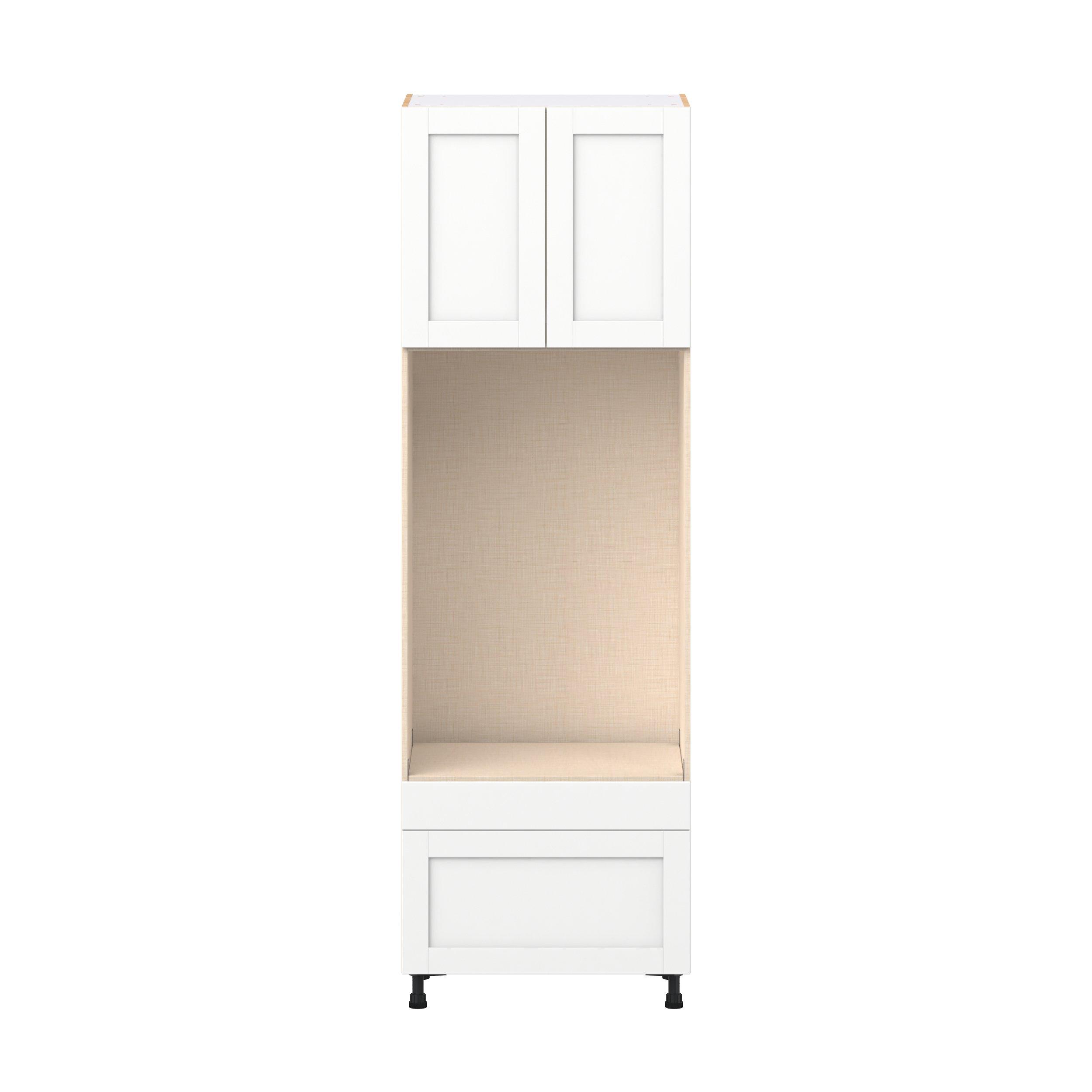 Summerhill 30 in. Bright White Door and Drawer Microwave/Oven Pantry Cabinet