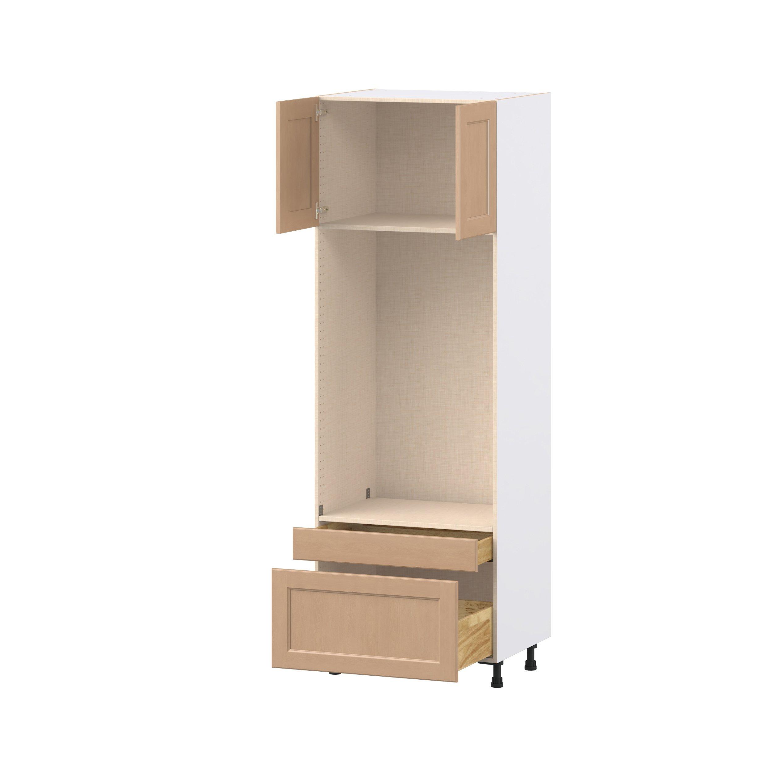 Sugarhill 30 in. Stained Sugar Cookie Door and Drawer Microwave/Oven Pantry Cabinet