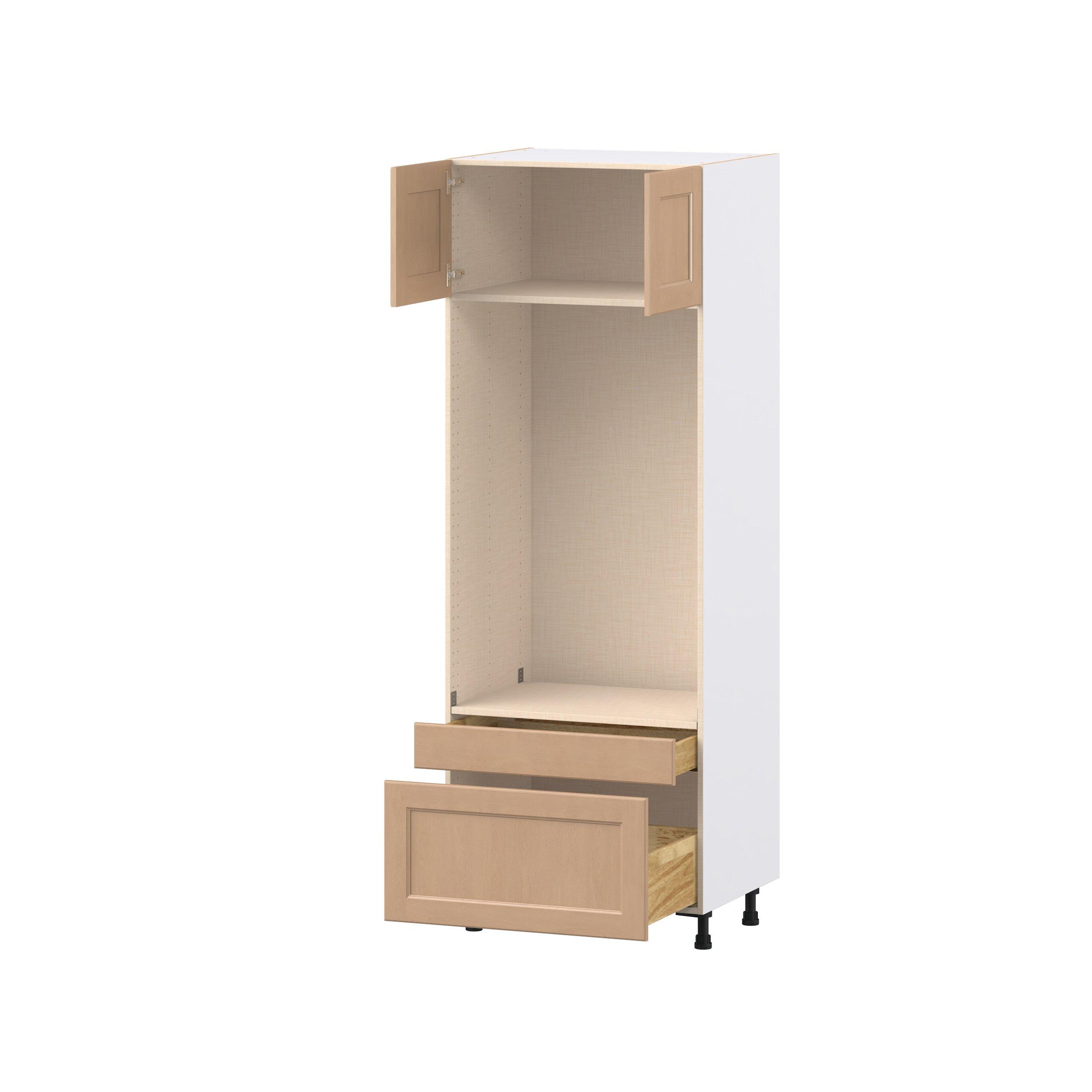 Sugarhill 30 in. Stained Sugar Cookie Door and Drawer Microwave/Oven Pantry Cabinet