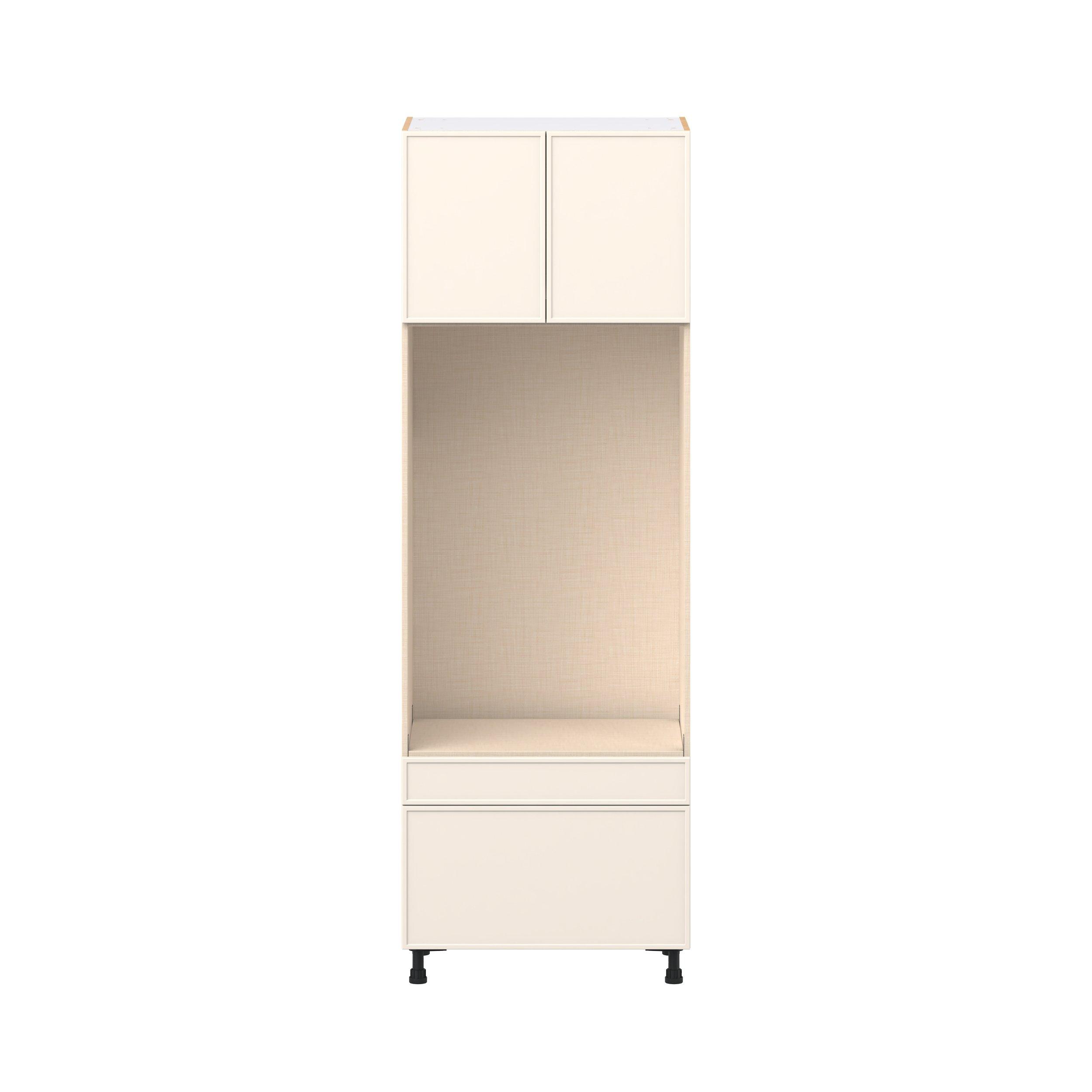 Linden 30 in. Painted Washed Linen Door and Drawer Microwave/Oven Pantry Cabinet