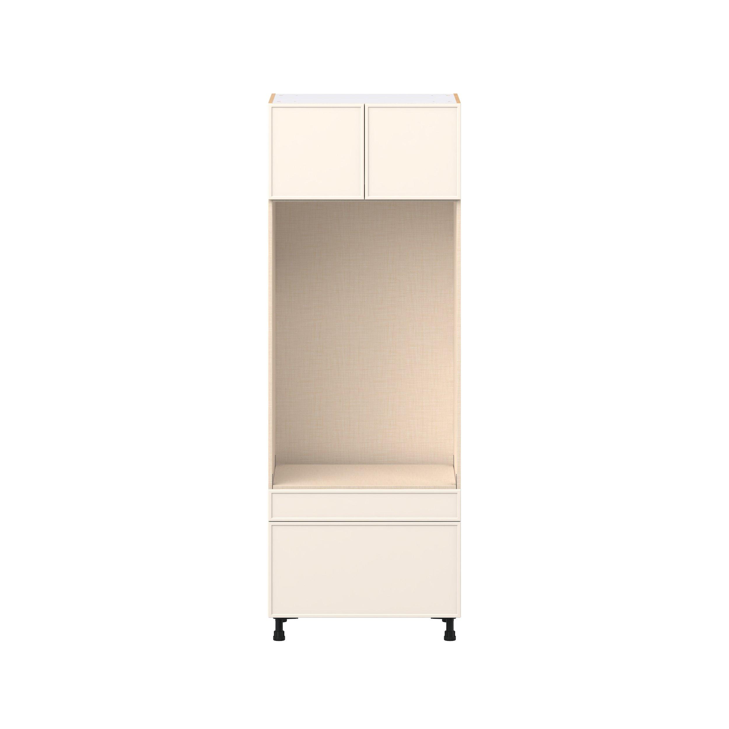 Linden 30 in. Painted Washed Linen Door and Drawer Microwave/Oven Pantry Cabinet