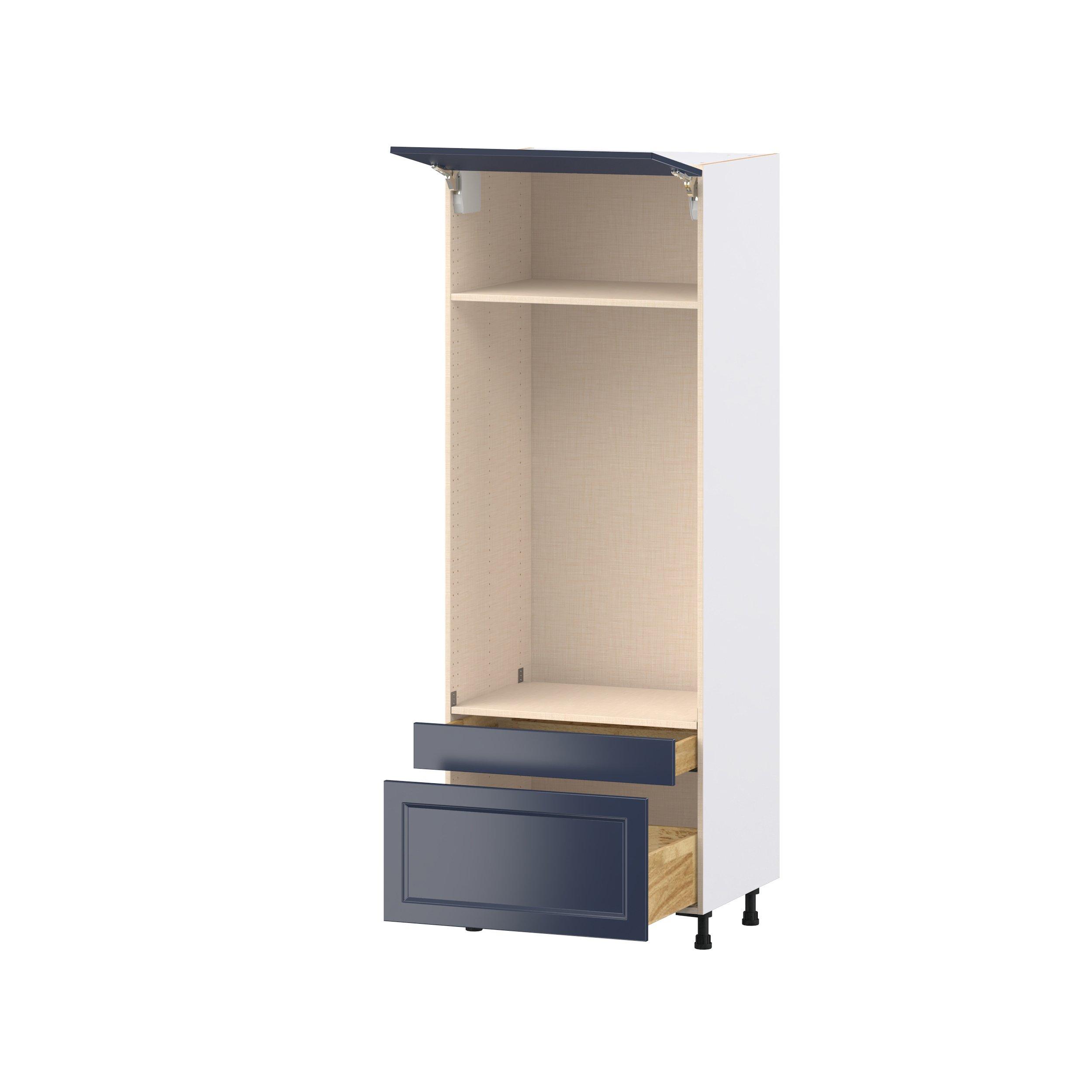 Peachtree 30 in. Painted Midnight Blue Lift Up Door and Drawer Microwave/Oven Pantry Cabinet