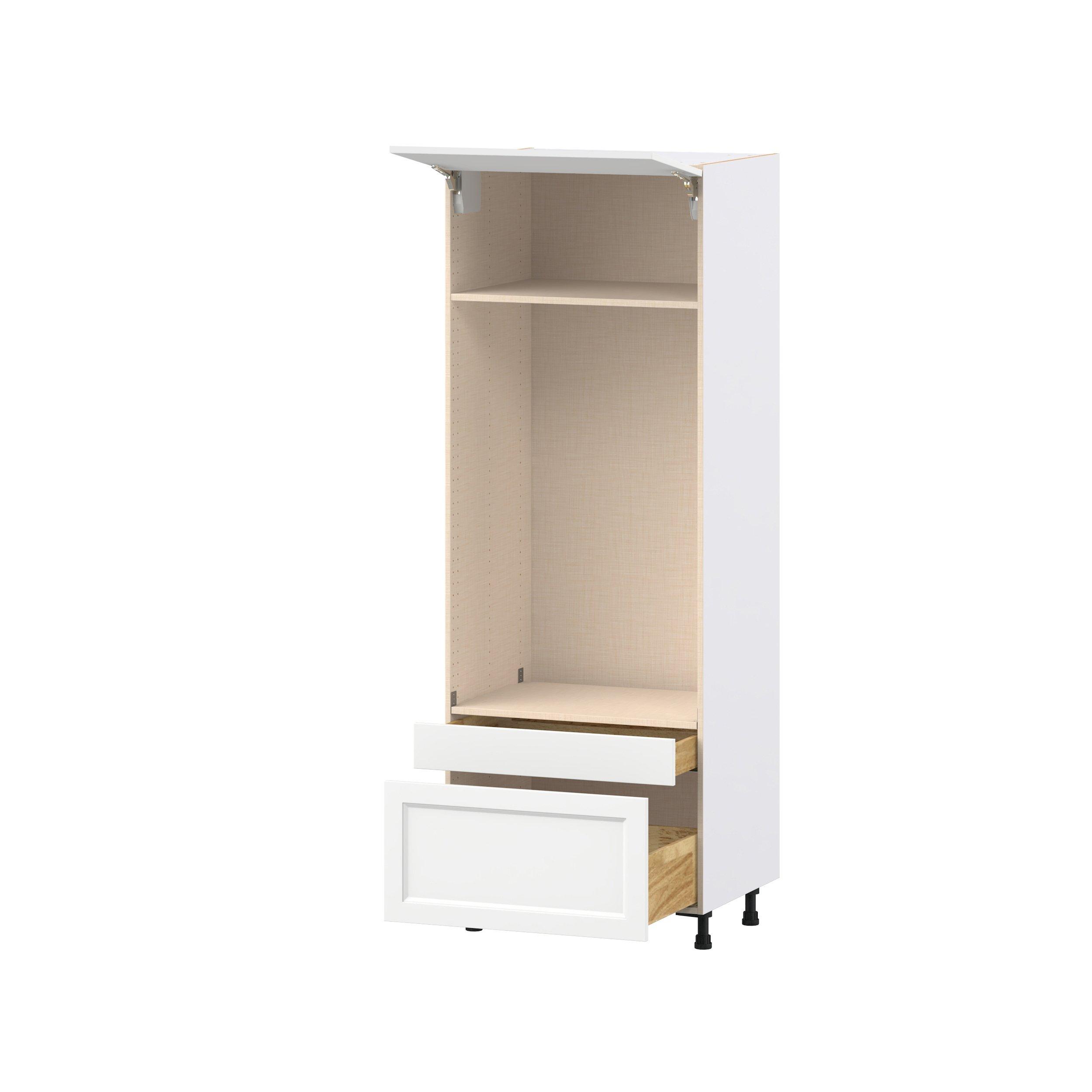 Peachtree 30 in. Painted Bright White Lift Up Door and Drawer Microwave/Oven Pantry Cabinet
