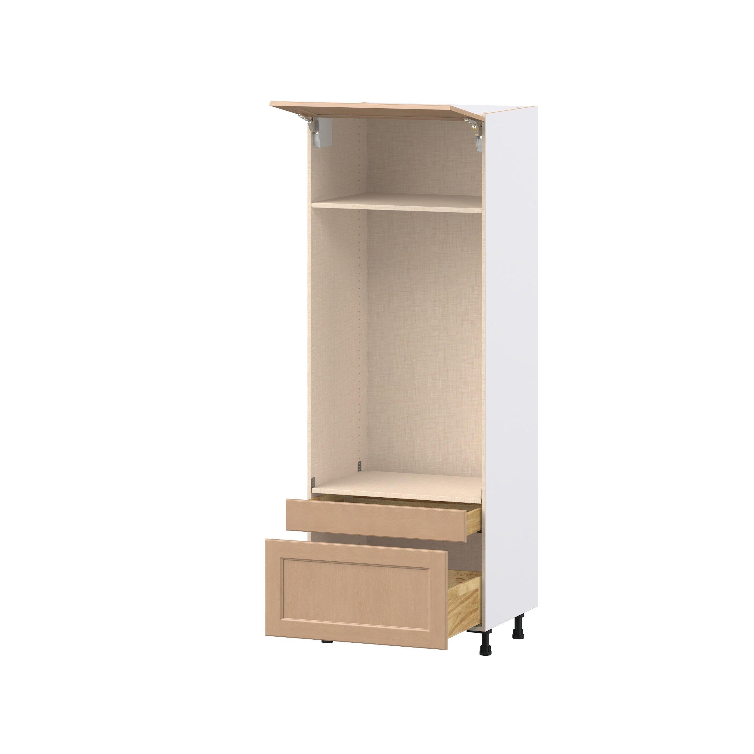 Sugarhill 30 in. Stained Sugar Cookie Lift Up Door and Drawer Microwave/Oven Pantry Cabinet