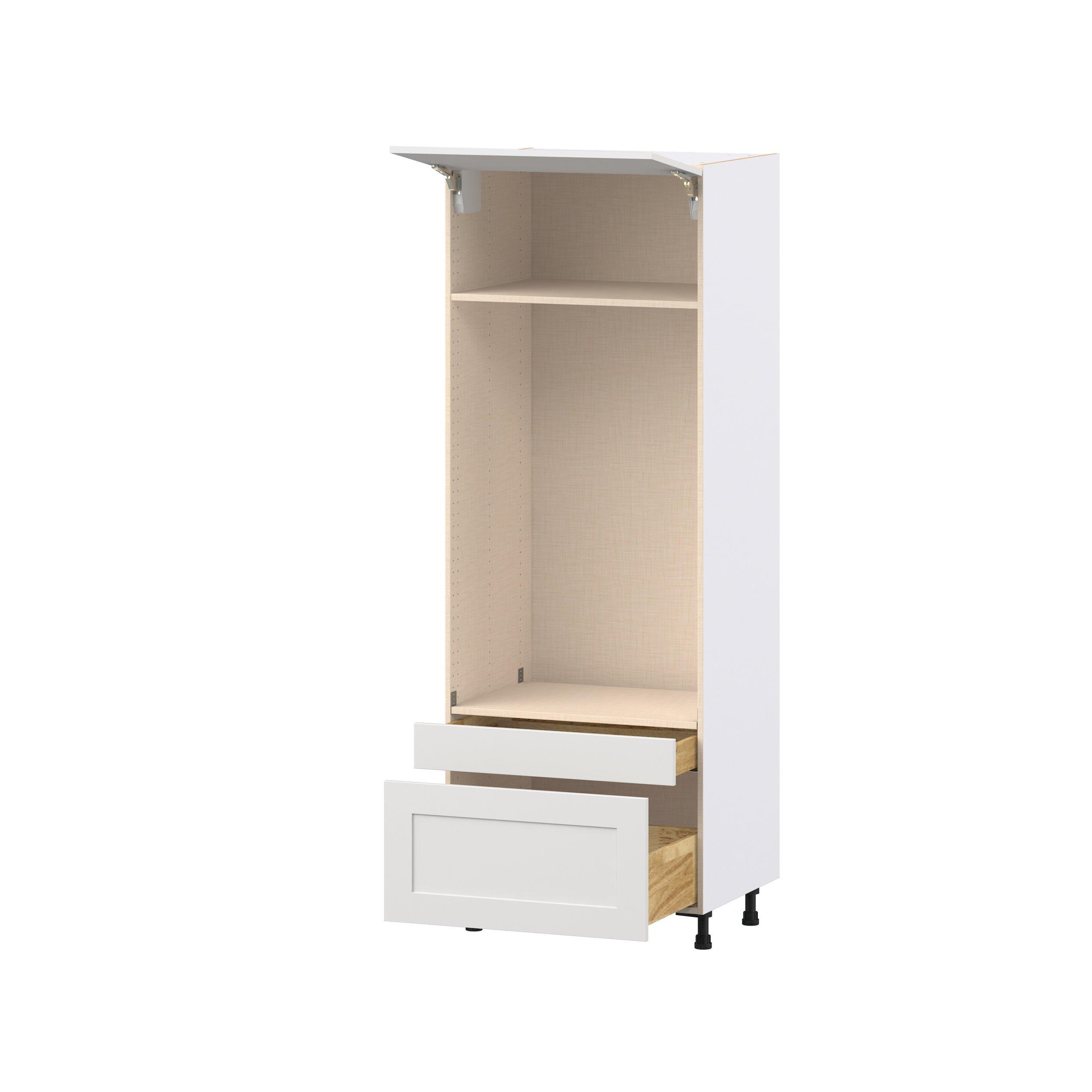 Candler 30 in. Painted Warm White Lift Up Door and Drawer Microwave/Oven Pantry Cabinet