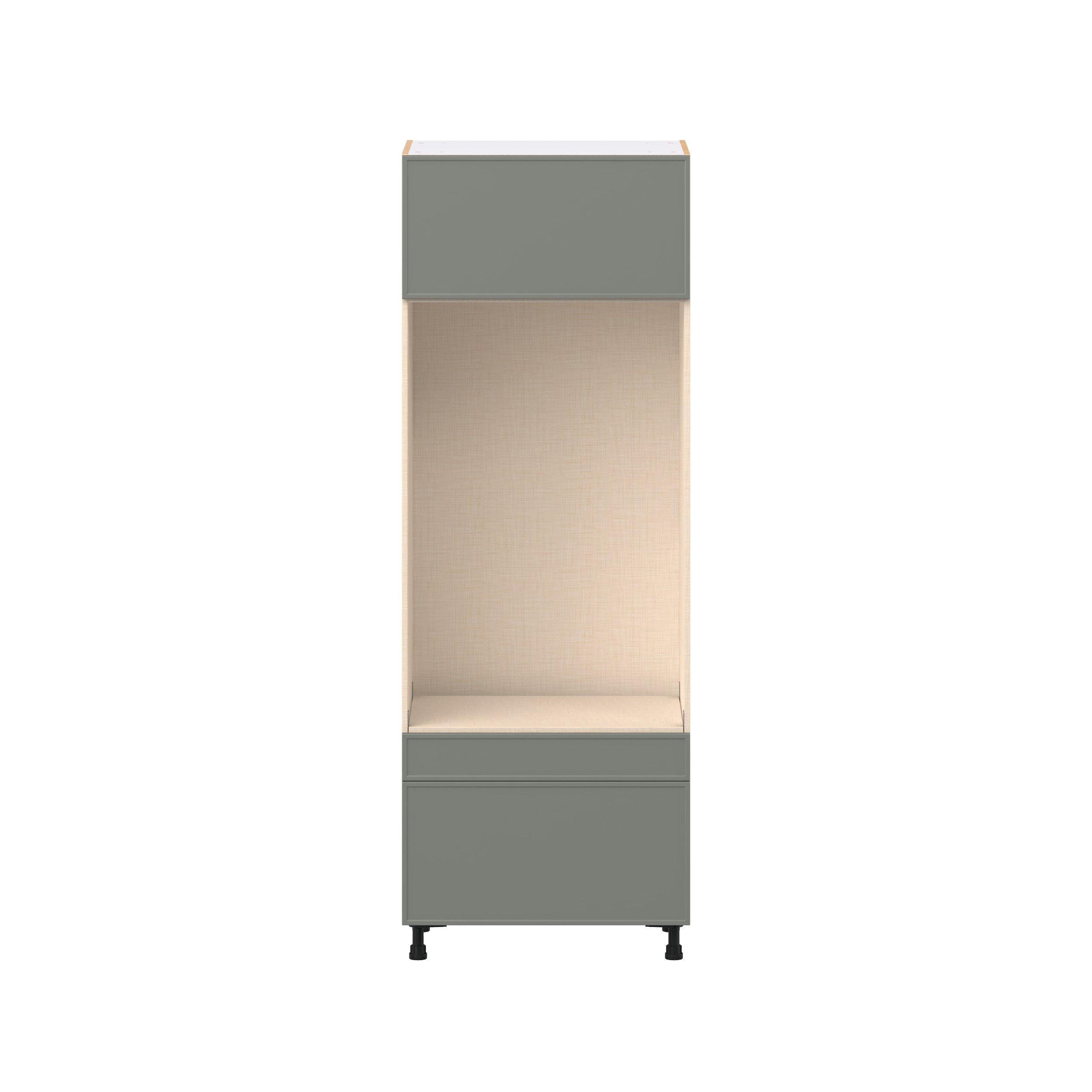 Linden 30 in. Painted Moss Green Lift Up Door and Drawer Microwave/Oven Pantry Cabinet
