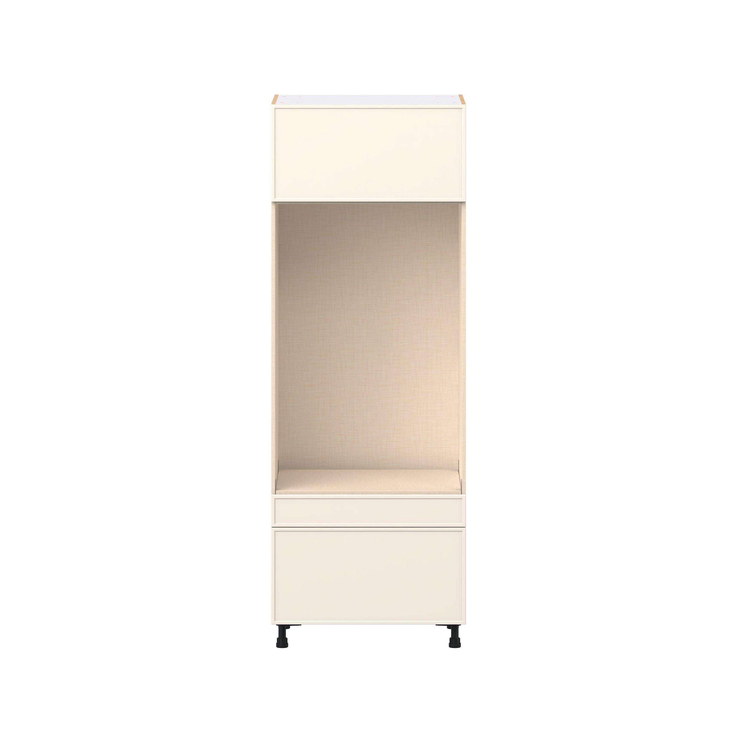 Linden 30 in. Painted Washed Linen Lift Up Door and Drawer Microwave/Oven Pantry Cabinet