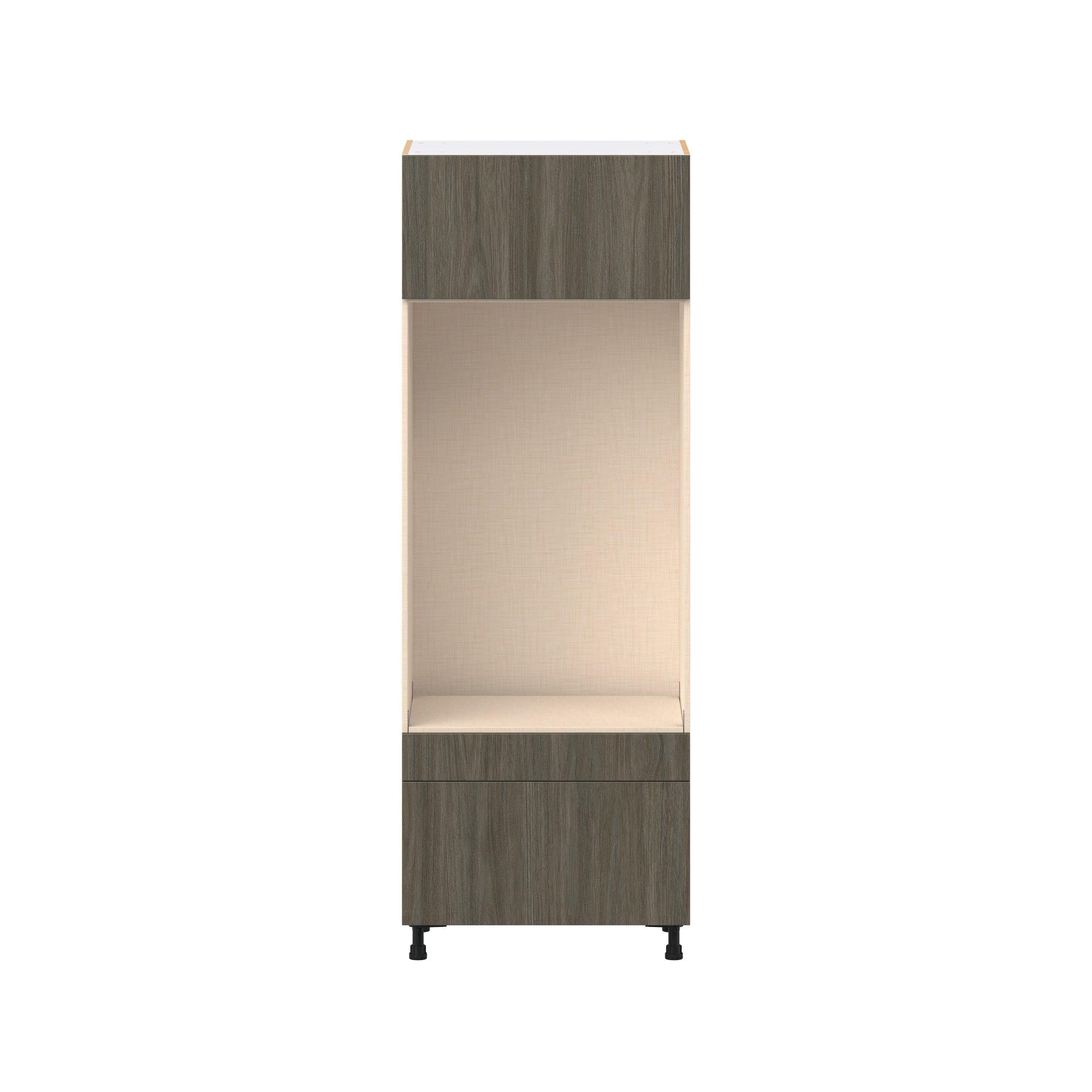 Glenwood 30 in. Burnt Walnut Lift Up Door and Drawer Microwave/Oven Pantry Cabinet