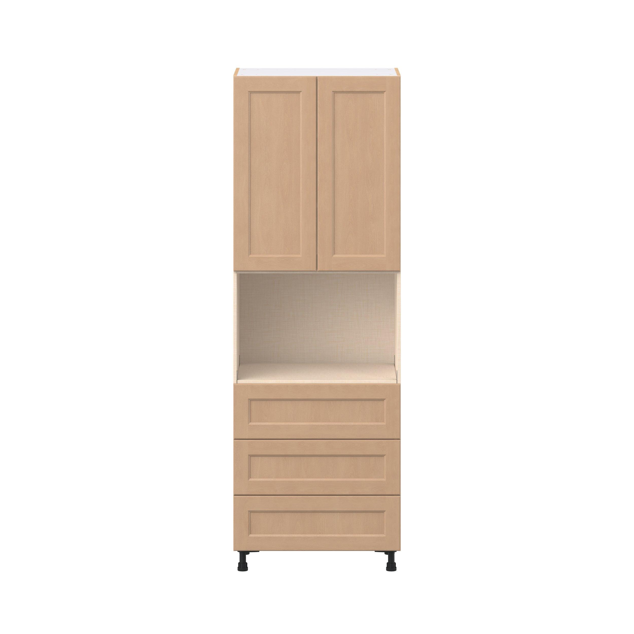 Sugarhill 30 in. Stained Sugar Cookie Door and Drawer Microwave Pantry Cabinet