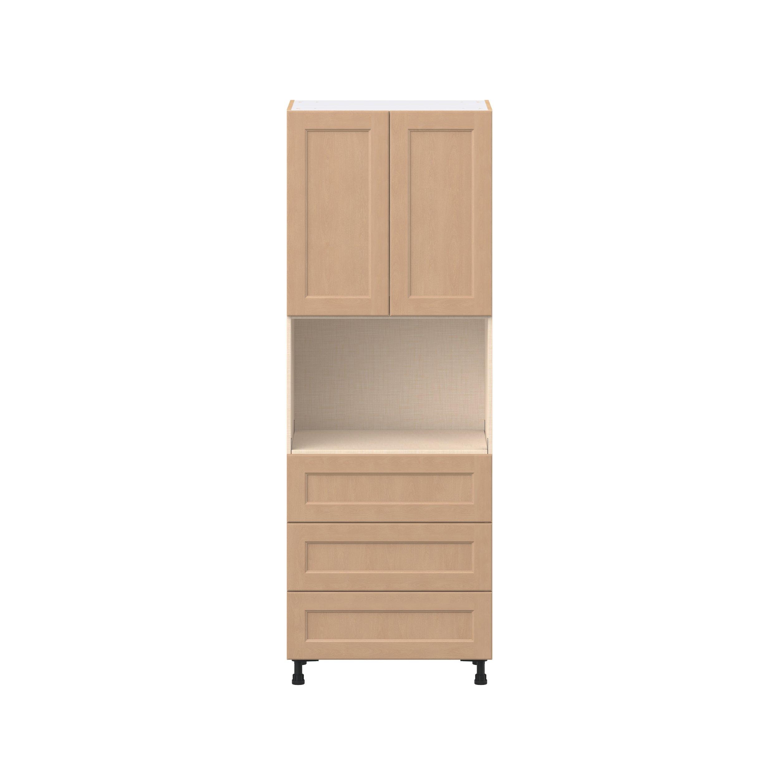Sugarhill 30 in. Stained Sugar Cookie Door and Drawer Microwave Pantry Cabinet