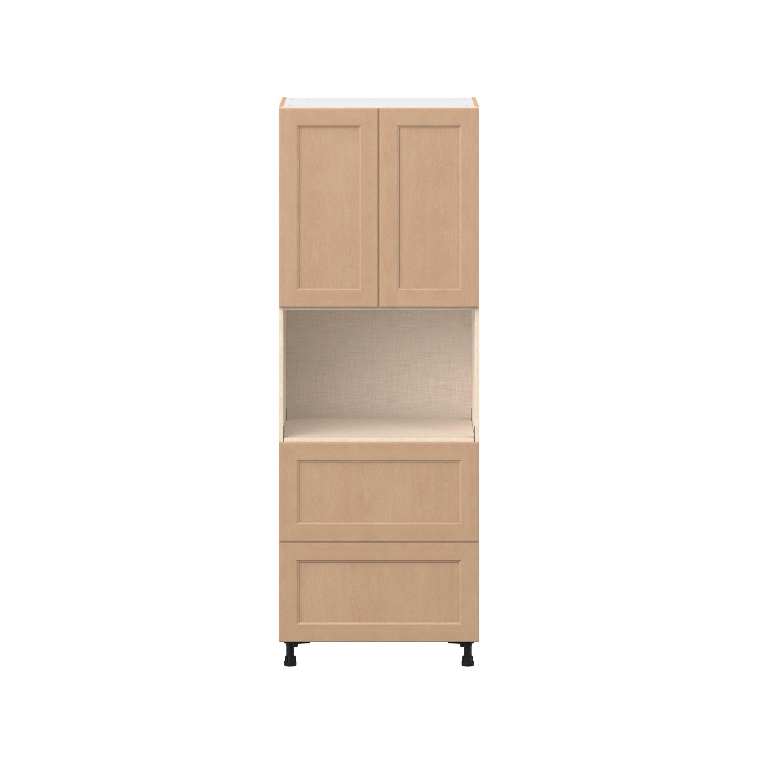 Sugarhill 30 in. Stained Sugar Cookie Door and Drawer Microwave Pantry Cabinet