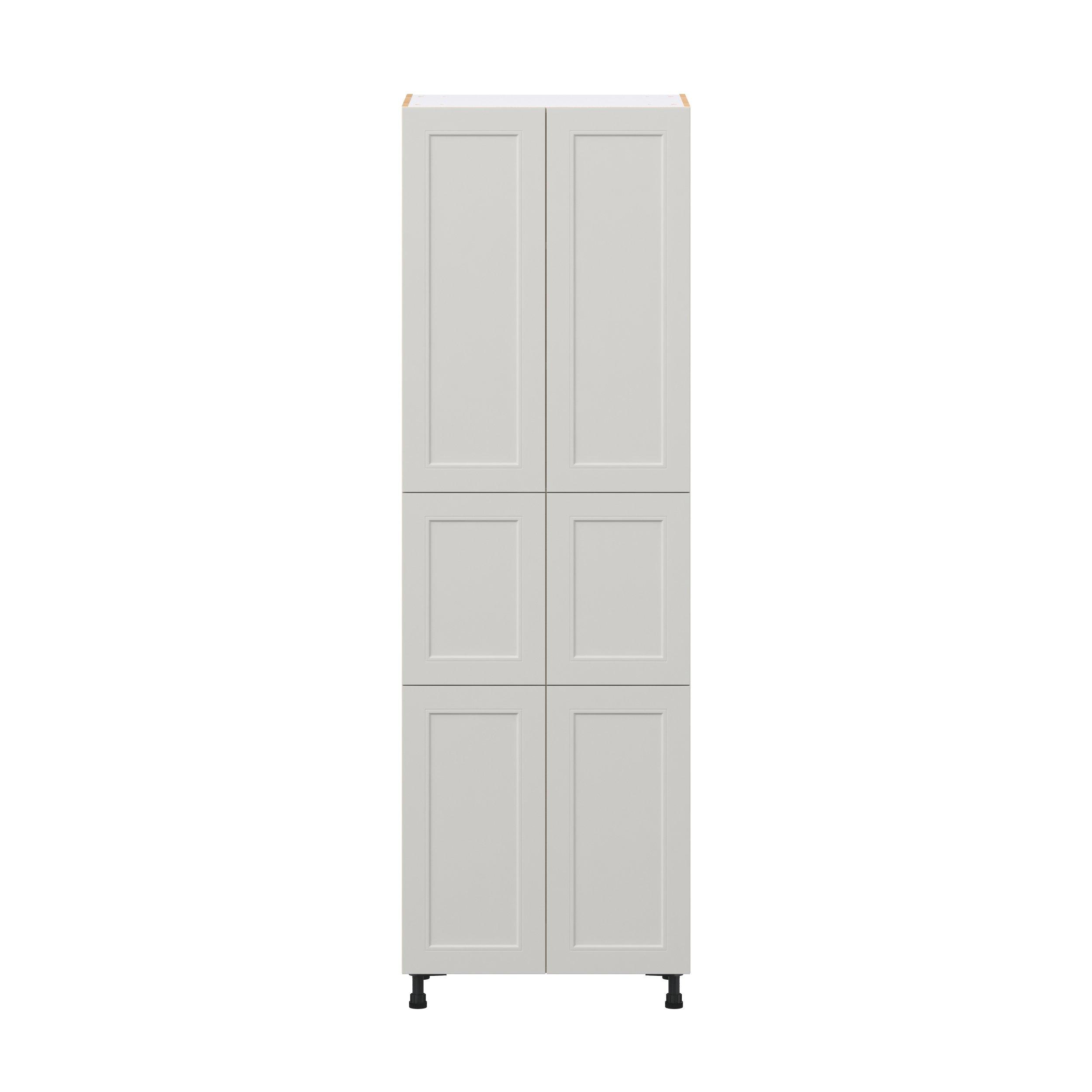 Lenox 30 in. Painted Light Gray Pantry Cabinet with Inner Pull-Out Drawer