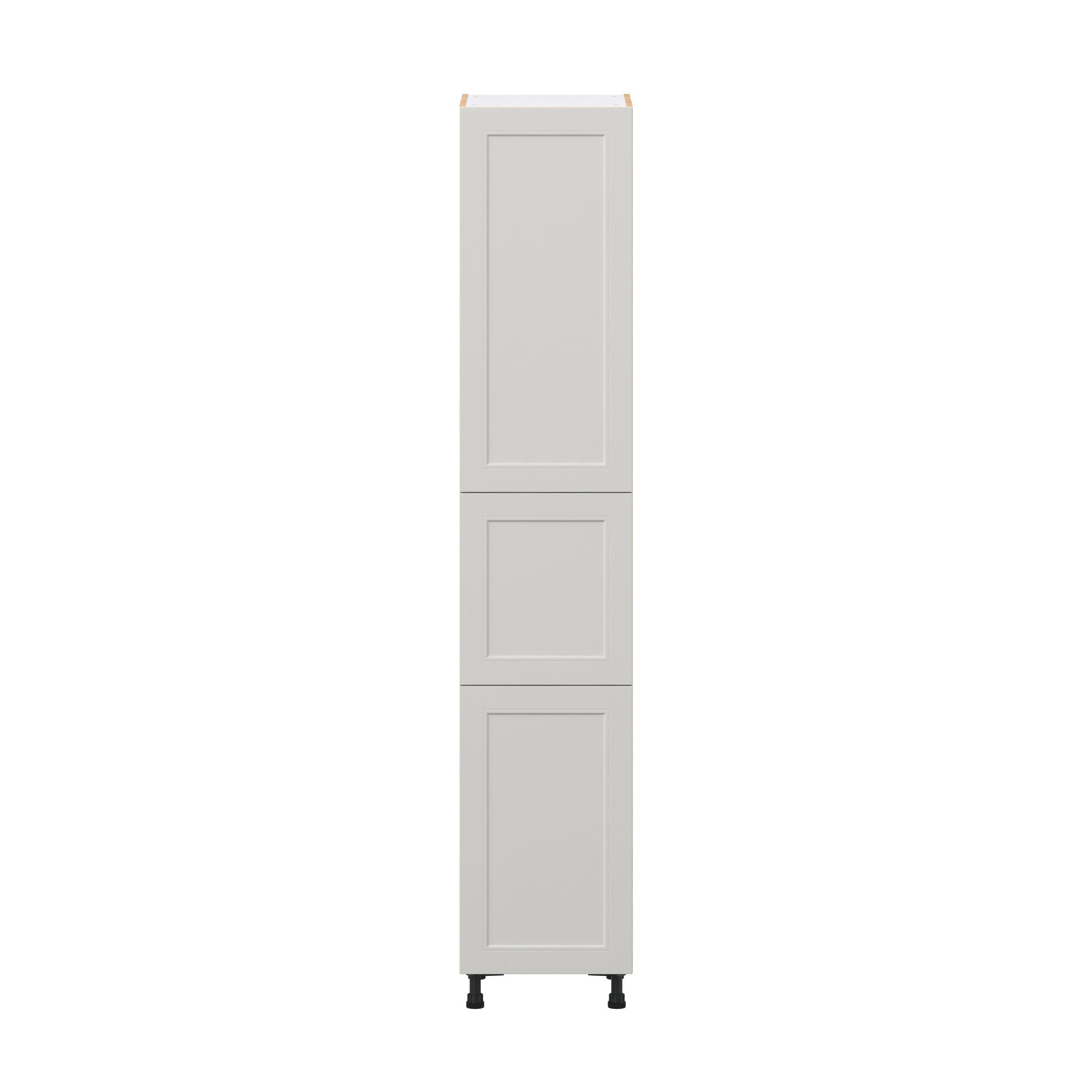 Lenox 18 in. Painted Light Gray Pantry Cabinet with Inner Pull-Out Drawer