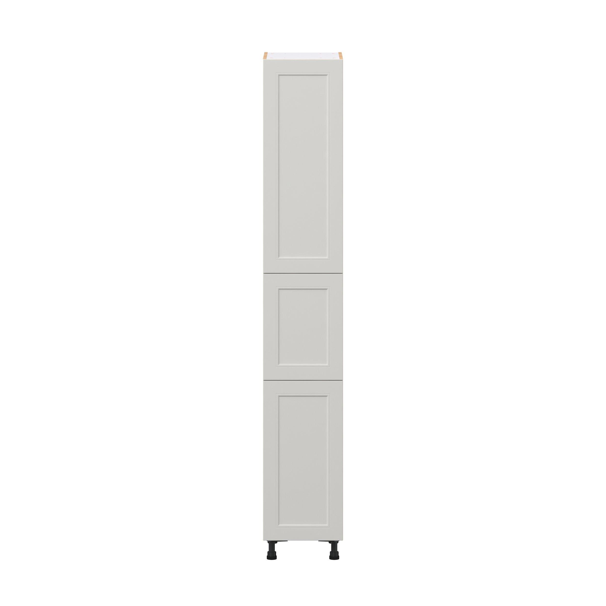Lenox 15 in. Painted Light Gray Pantry Cabinet with Inner Pull-Out Drawer