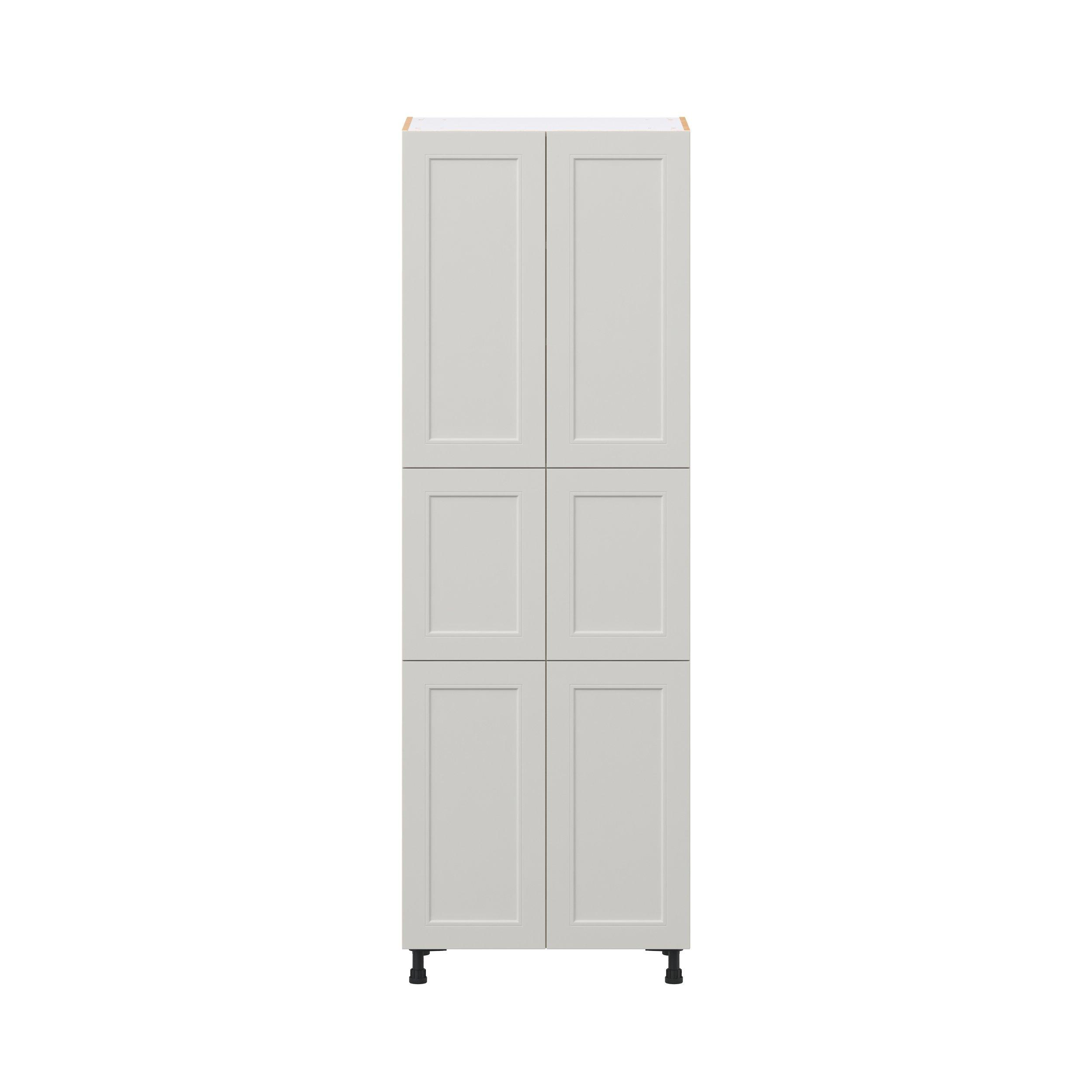 Lenox 30 in. Painted Light Gray Pantry Cabinet with Inner Pull-Out Drawer