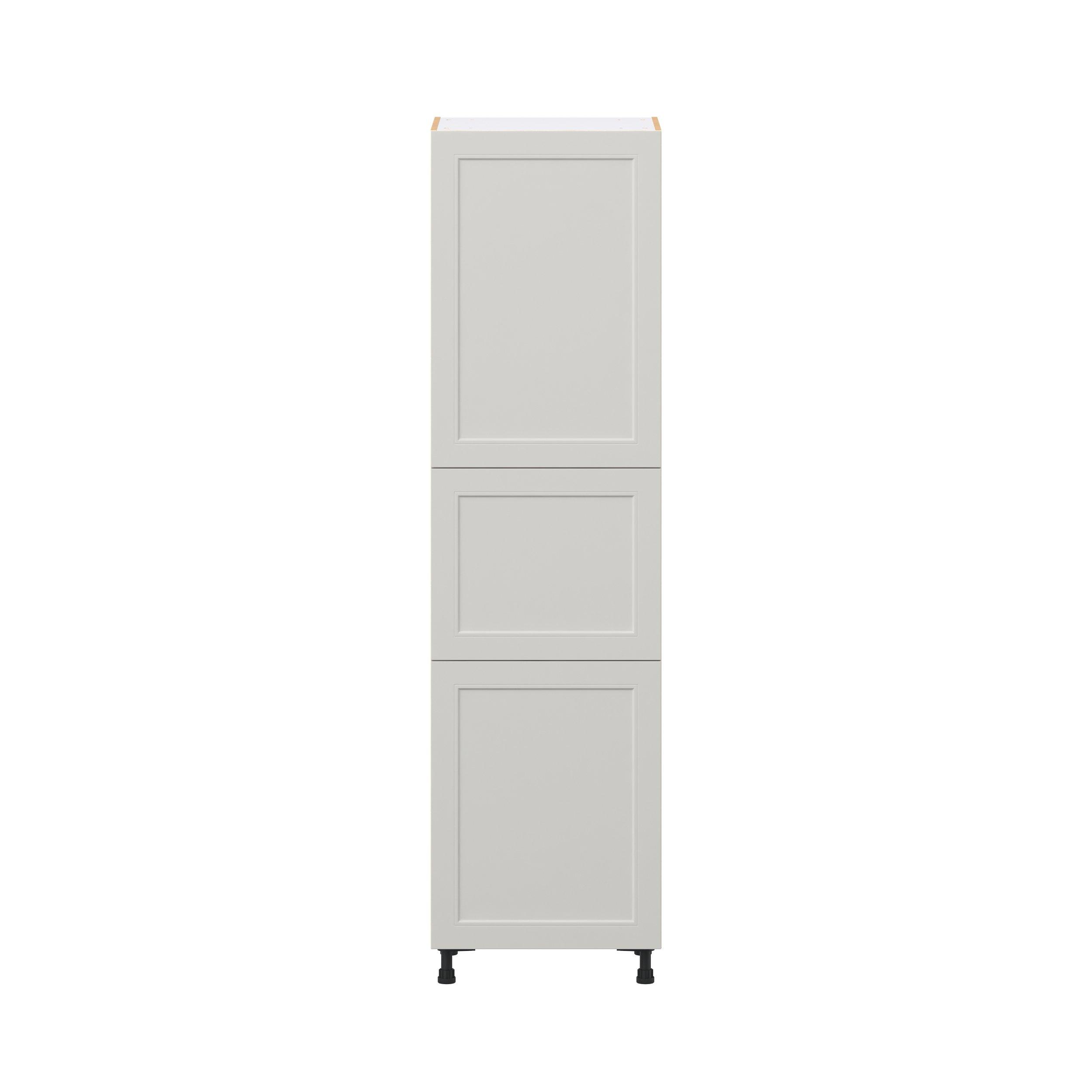 Lenox 24 in. Painted Light Gray Pantry Cabinet with Inner Pull-Out Drawer