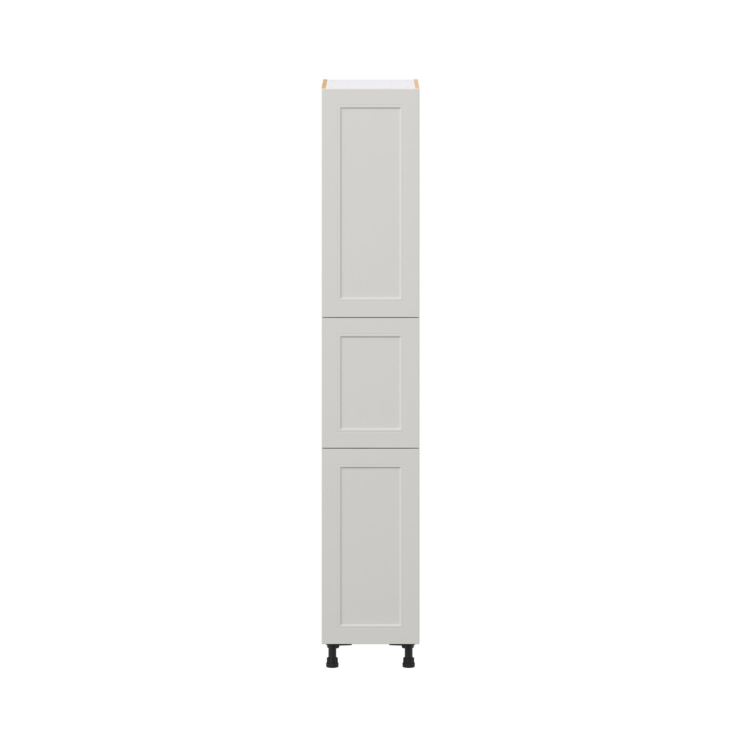 Lenox 15 in. Painted Light Gray Pantry Cabinet with Inner Pull-Out Drawer