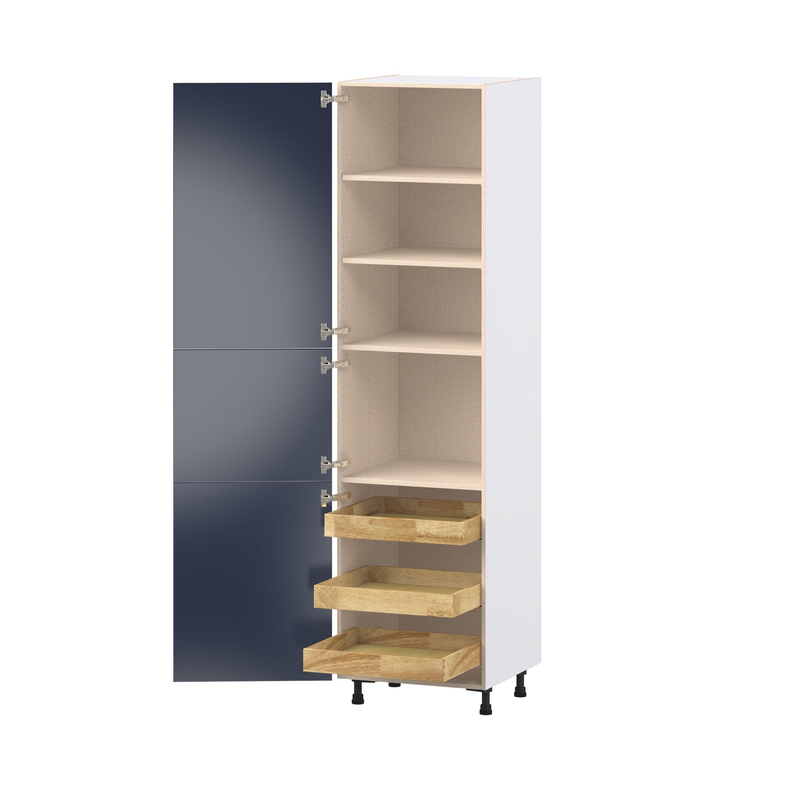 Peachtree 24 in. Painted Midnight Blue Pantry Cabinet with Inner Pull-Out Drawer