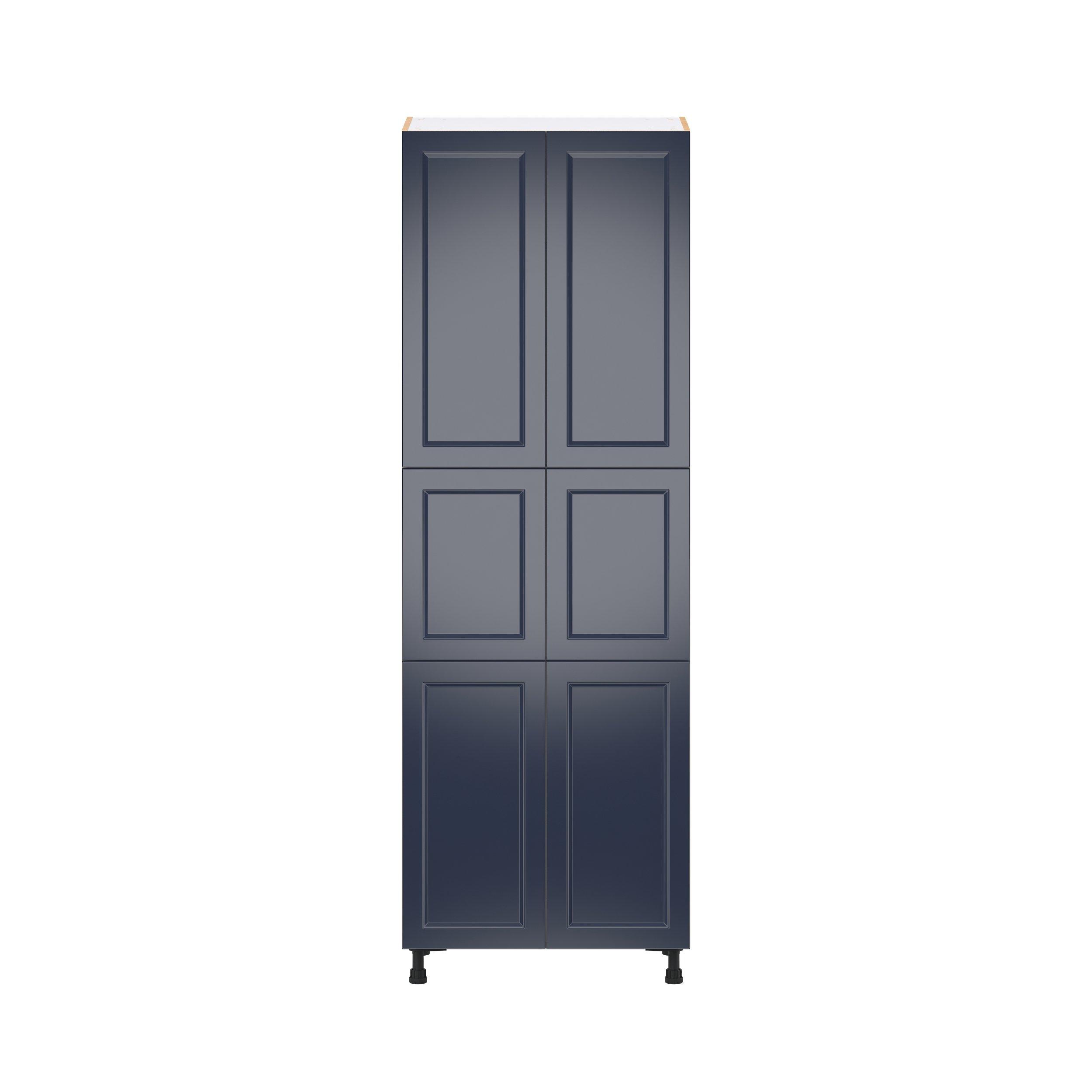 Peachtree 30 in. Painted Midnight Blue Pantry Cabinet with Inner Pull-Out Drawer