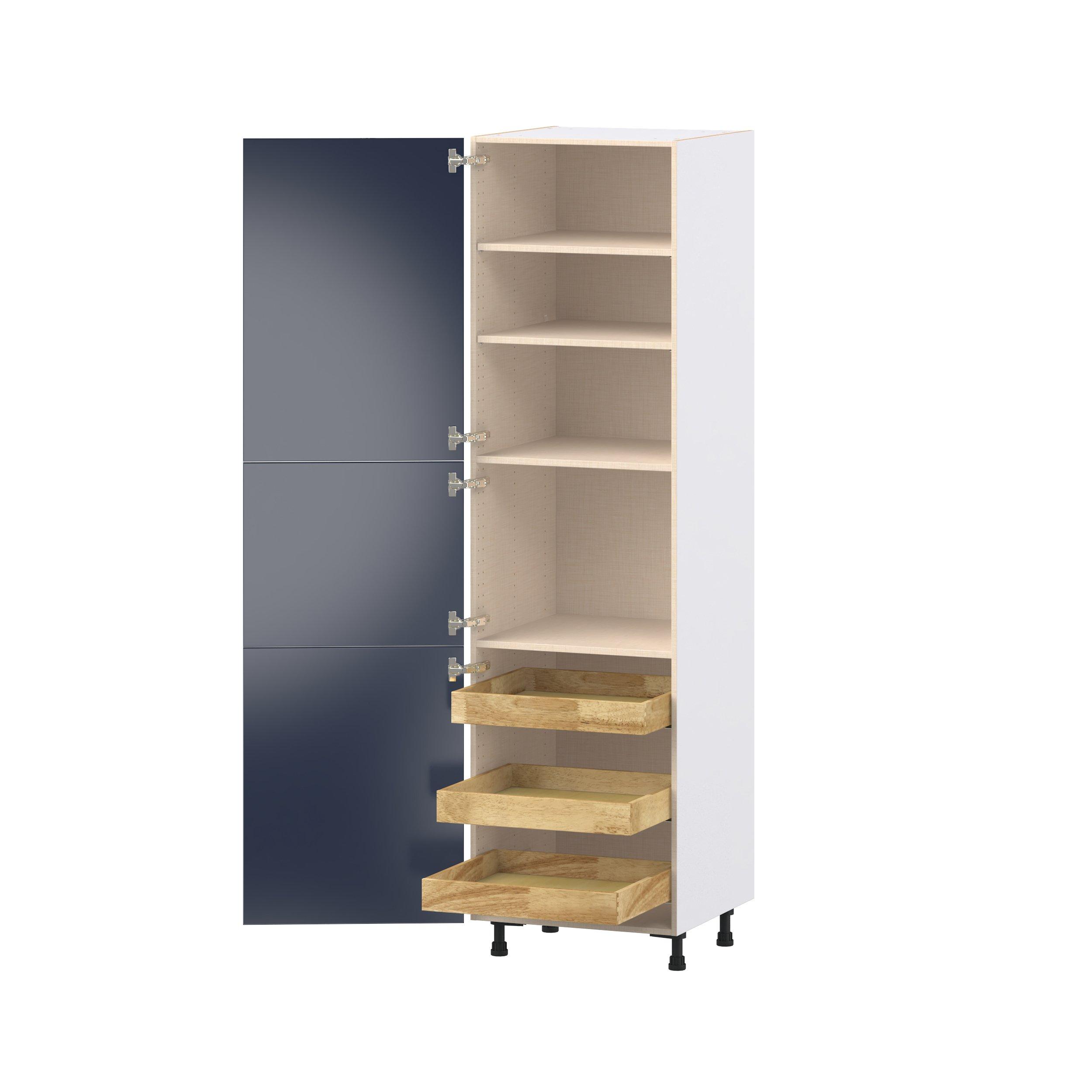 Peachtree 24 in. Painted Midnight Blue Pantry Cabinet with Inner Pull-Out Drawer