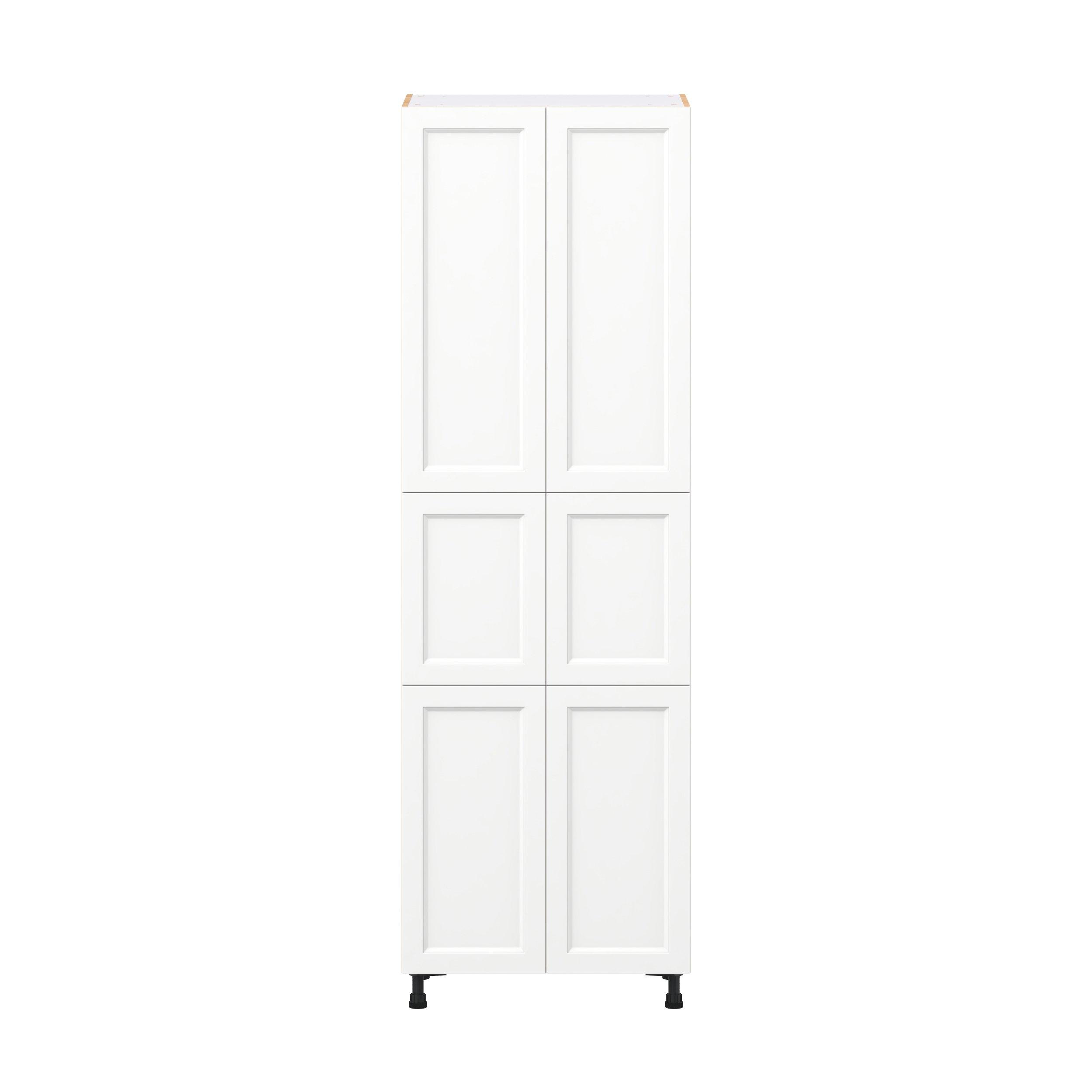 Peachtree 30 in. Painted Bright White Pantry Cabinet with Inner Pull-Out Drawer